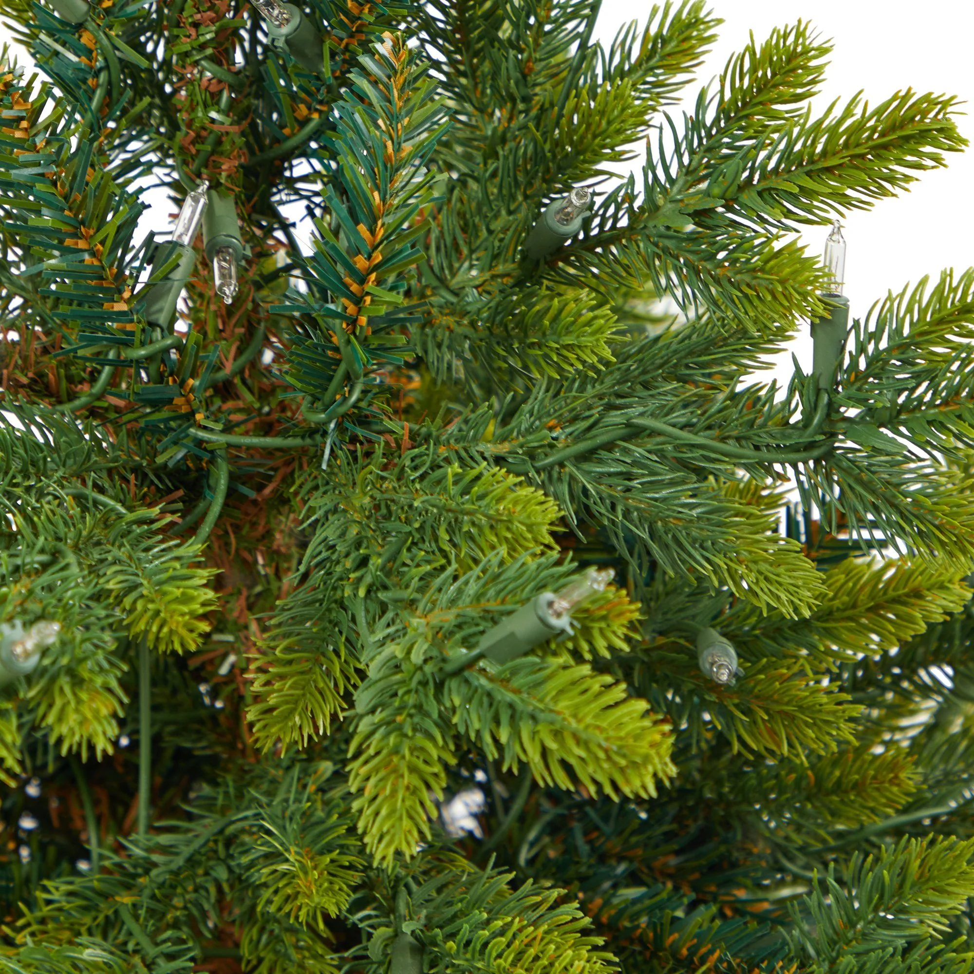 3.5’ North Carolina Fir Artificial Christmas Tree with 150 Clear Lights and 563 Bendable Branches in Gray Planter with Stand - Image 5