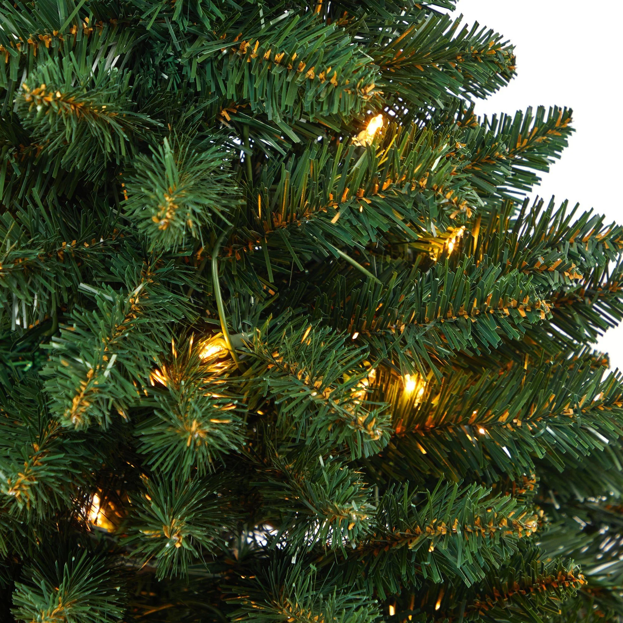 3.5’ Northern Rocky Spruce Artificial Christmas Tree with 50 Clear Lights and 154 Bendable Branches in Gray Planter with Stand - Image 4