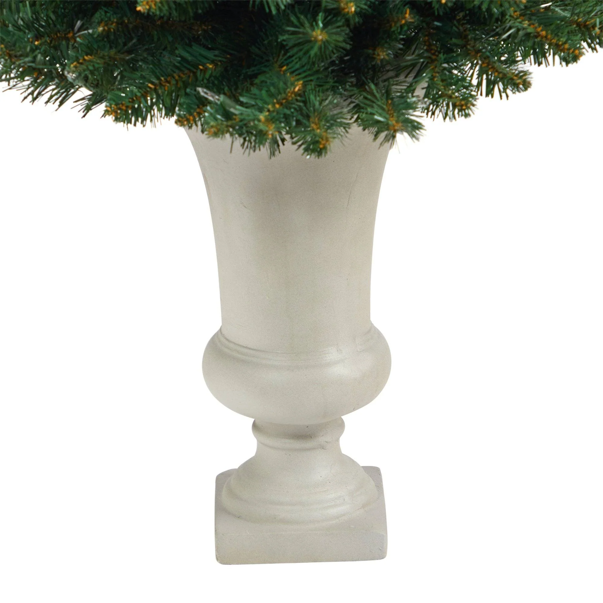 3.5’ Northern Rocky Spruce Artificial Christmas Tree with 50 Clear Lights and 154 Bendable Branches in Sand Colored Urn - Image 6