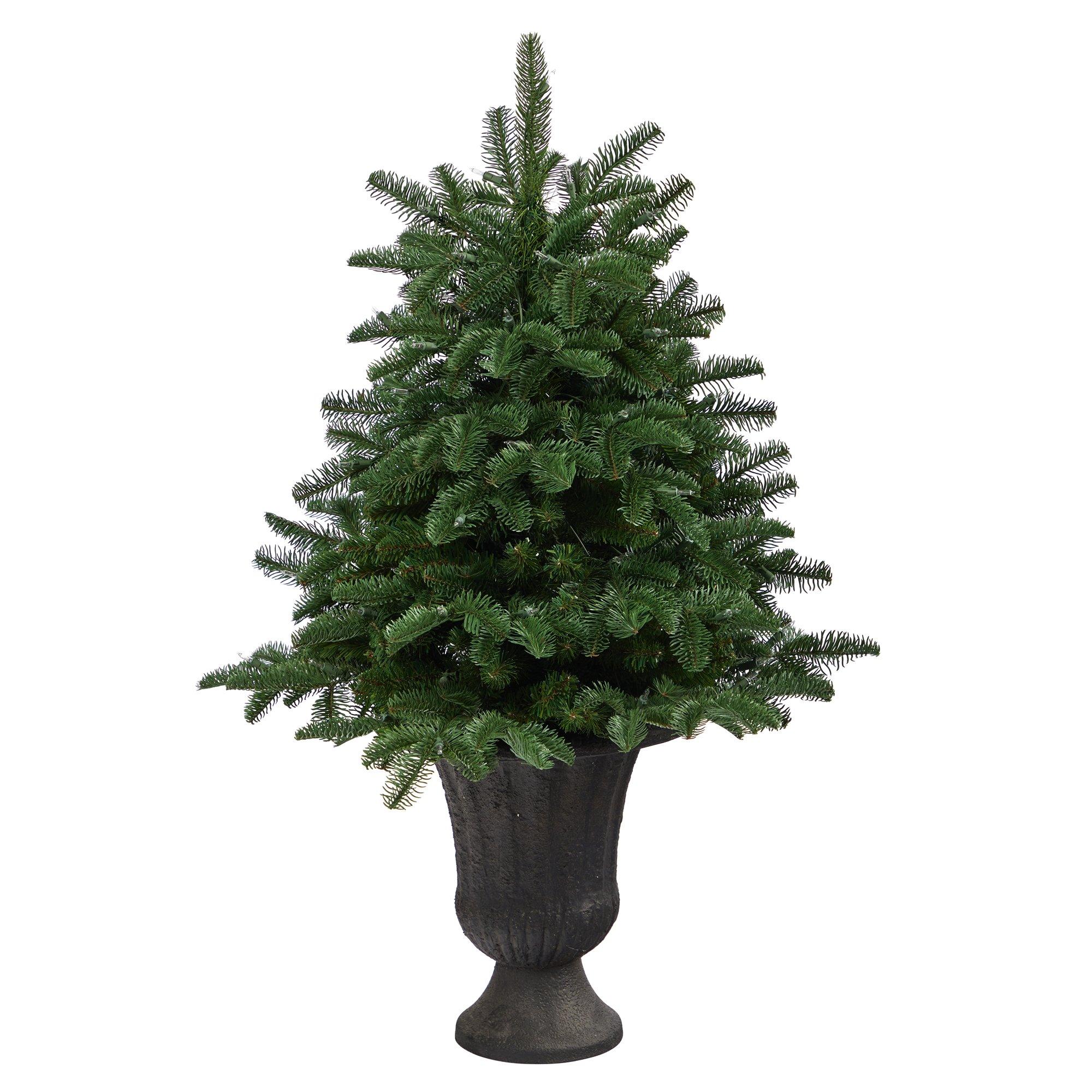 3.5’ South Carolina Spruce Artificial Christmas Tree with 100 White Warm Light and 458 Bendable Branches in Charcoal Urn - Image 3