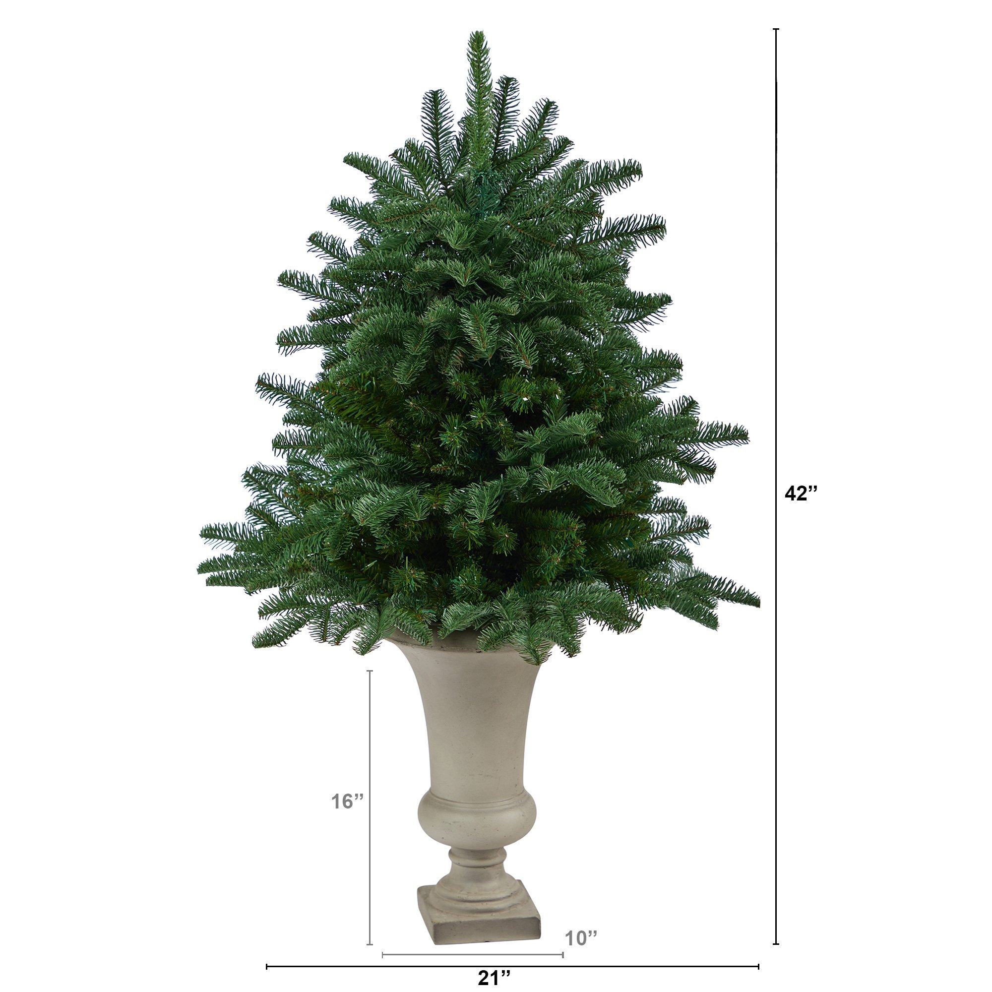 3.5’ South Carolina Spruce Artificial Christmas Tree with 458 Bendable Branches in Sand Colored Urn - Image 2