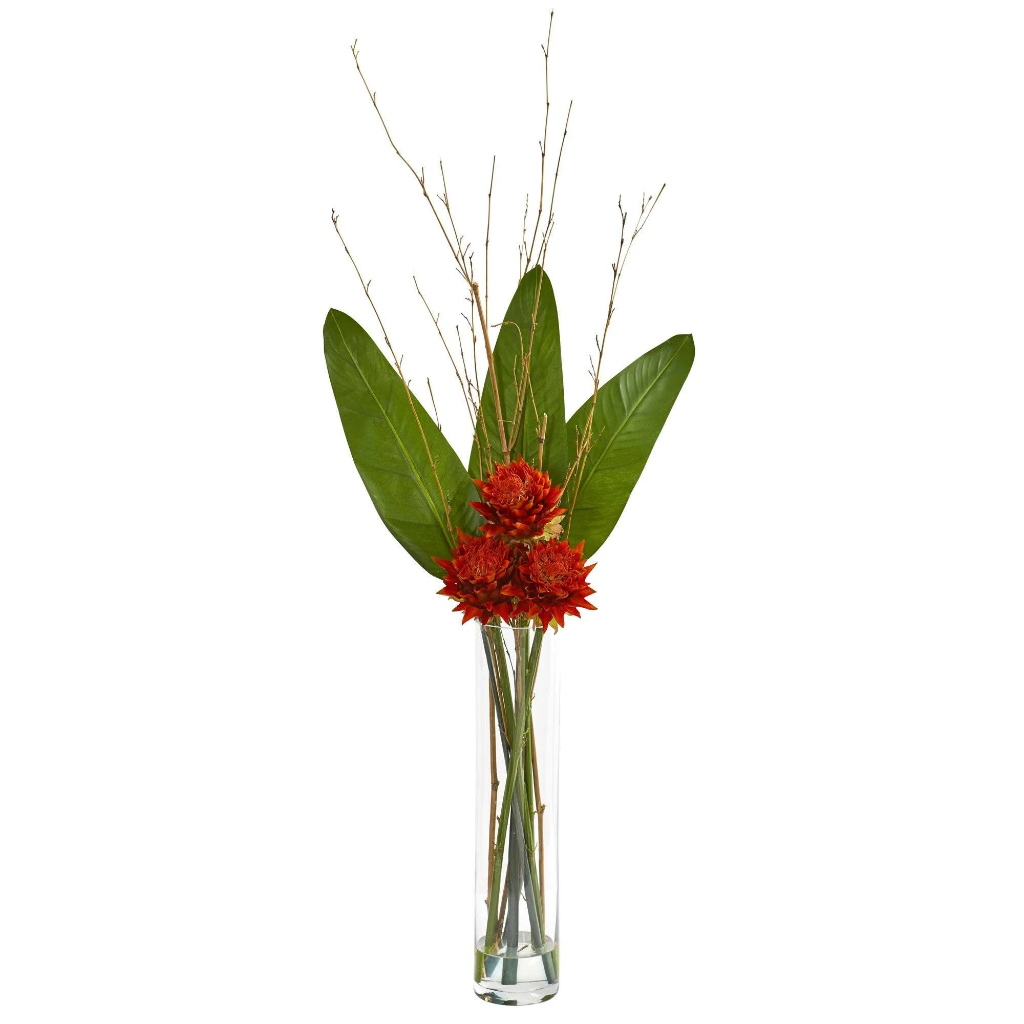 3.5’ Tropical Artificial Arrangement in Cylinder Vase - Image 2