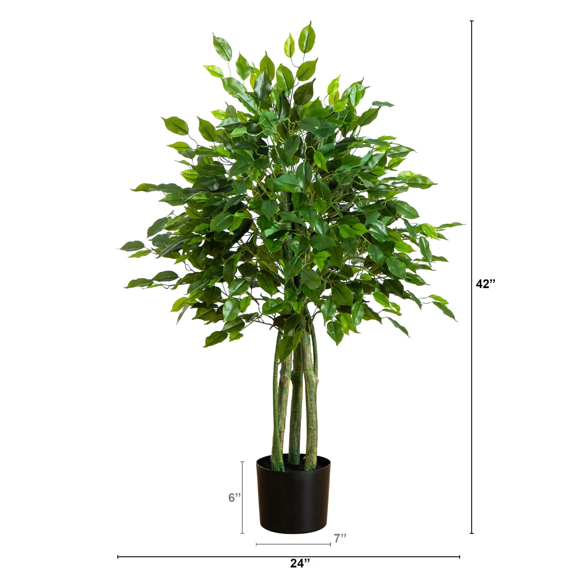 3.5' UV Resistant Artificial Ficus Tree (Indoor/Outdoor) - Image 5