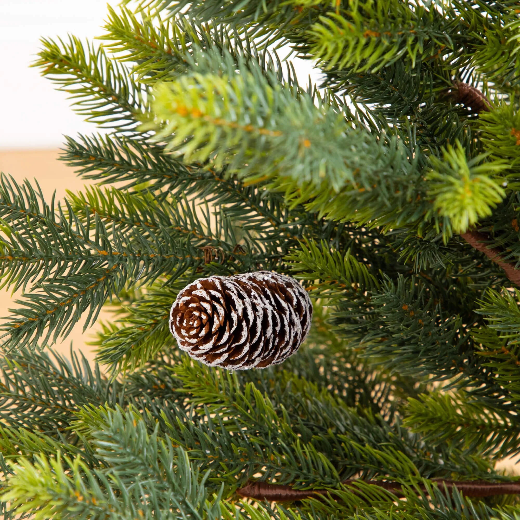 3' Artificial Balsam Fir Christmas Tree with Pine Cones in Jute Wire Planter - Image 2
