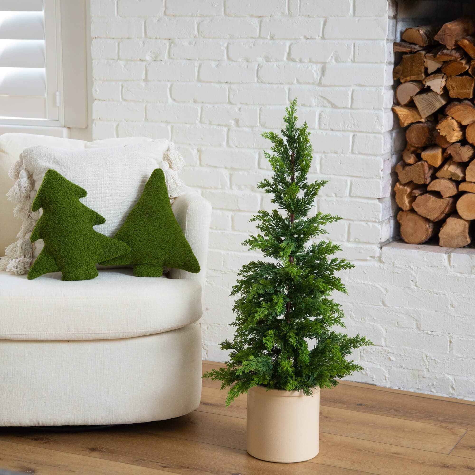3' Artificial Cypress Topiary Christmas Tree - Image 5