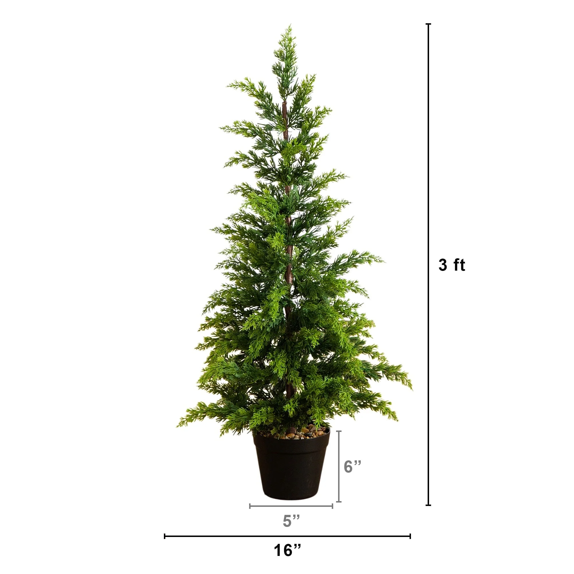 3' Artificial Cypress Topiary Christmas Tree - Image 7
