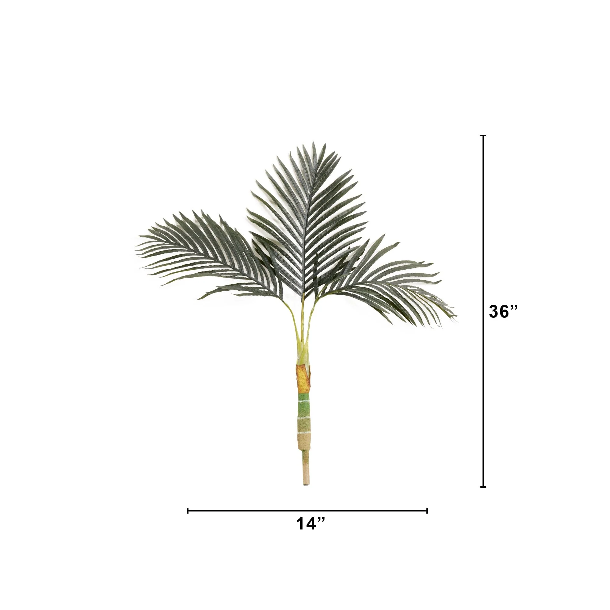 3’ Artificial Golden Cane Palm Tree Without Pot - Image 3