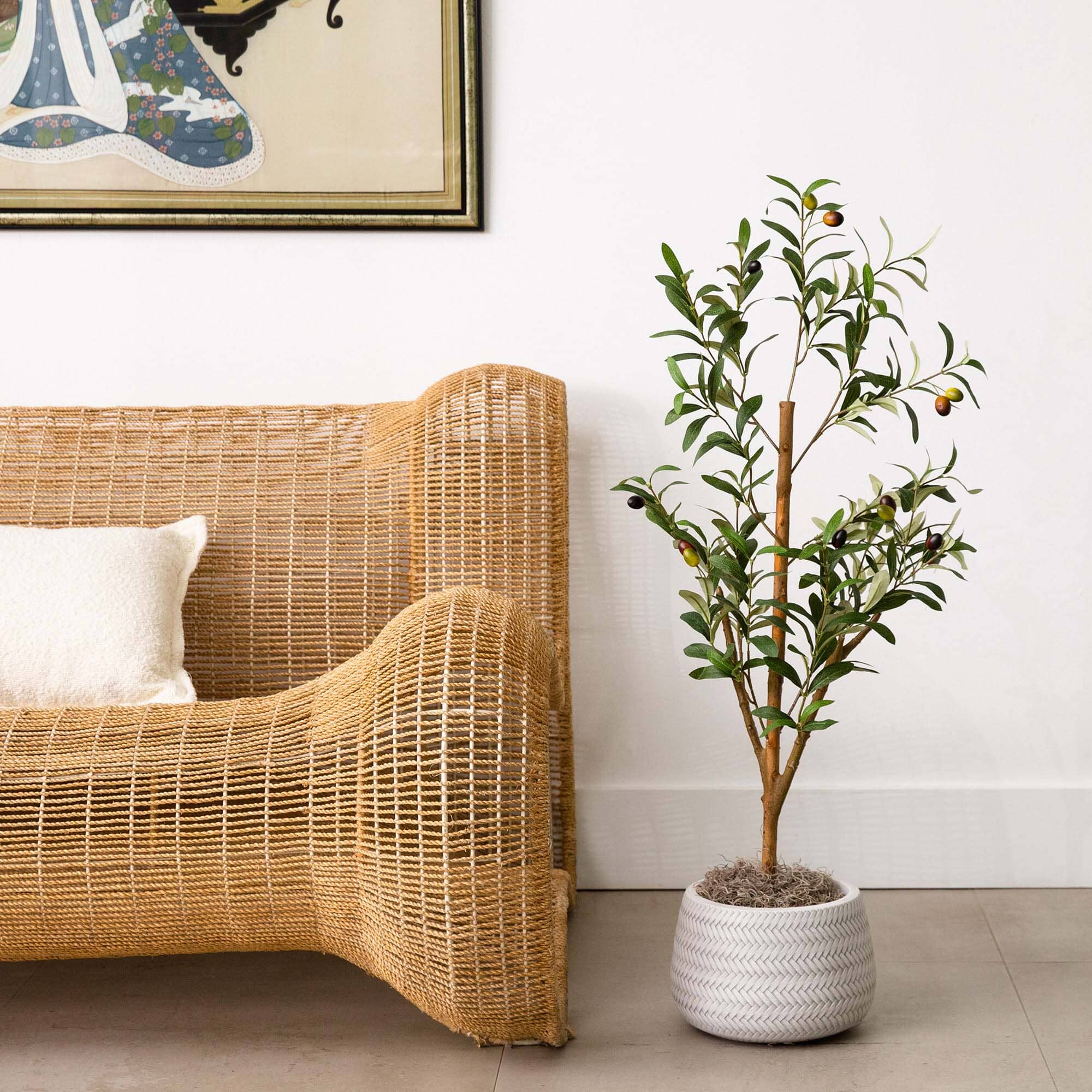 3’ Artificial Olive Tree with Natural Trunk - Image 3
