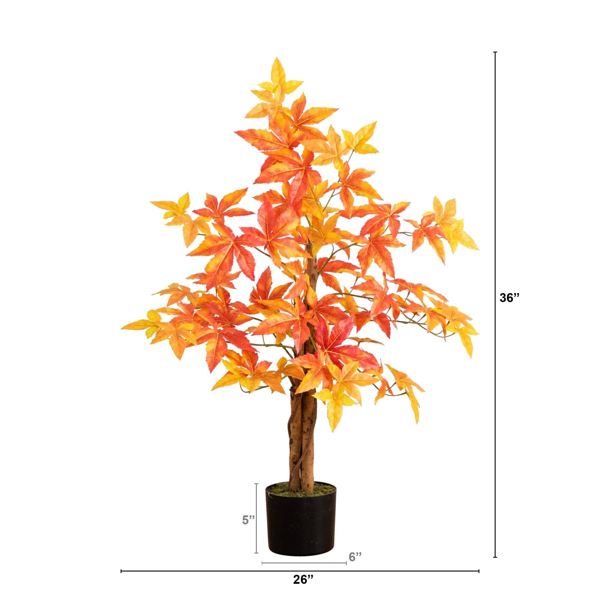 3’ Autumn Deluxe Maple Artificial Fall Tree - Image 5