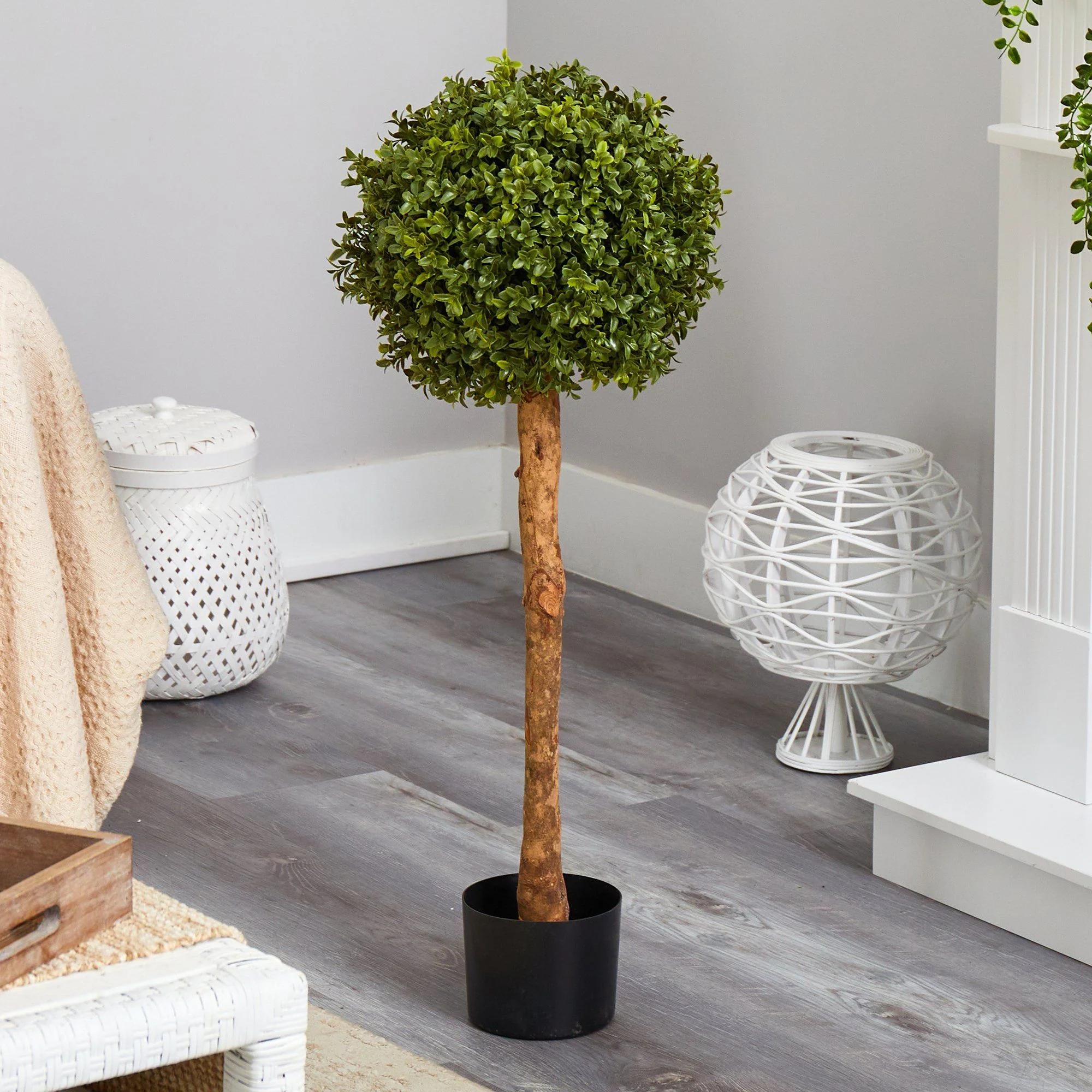 3’ Boxwood Ball Topiary Artificial Tree (Indoor/Outdoor) - Image 3