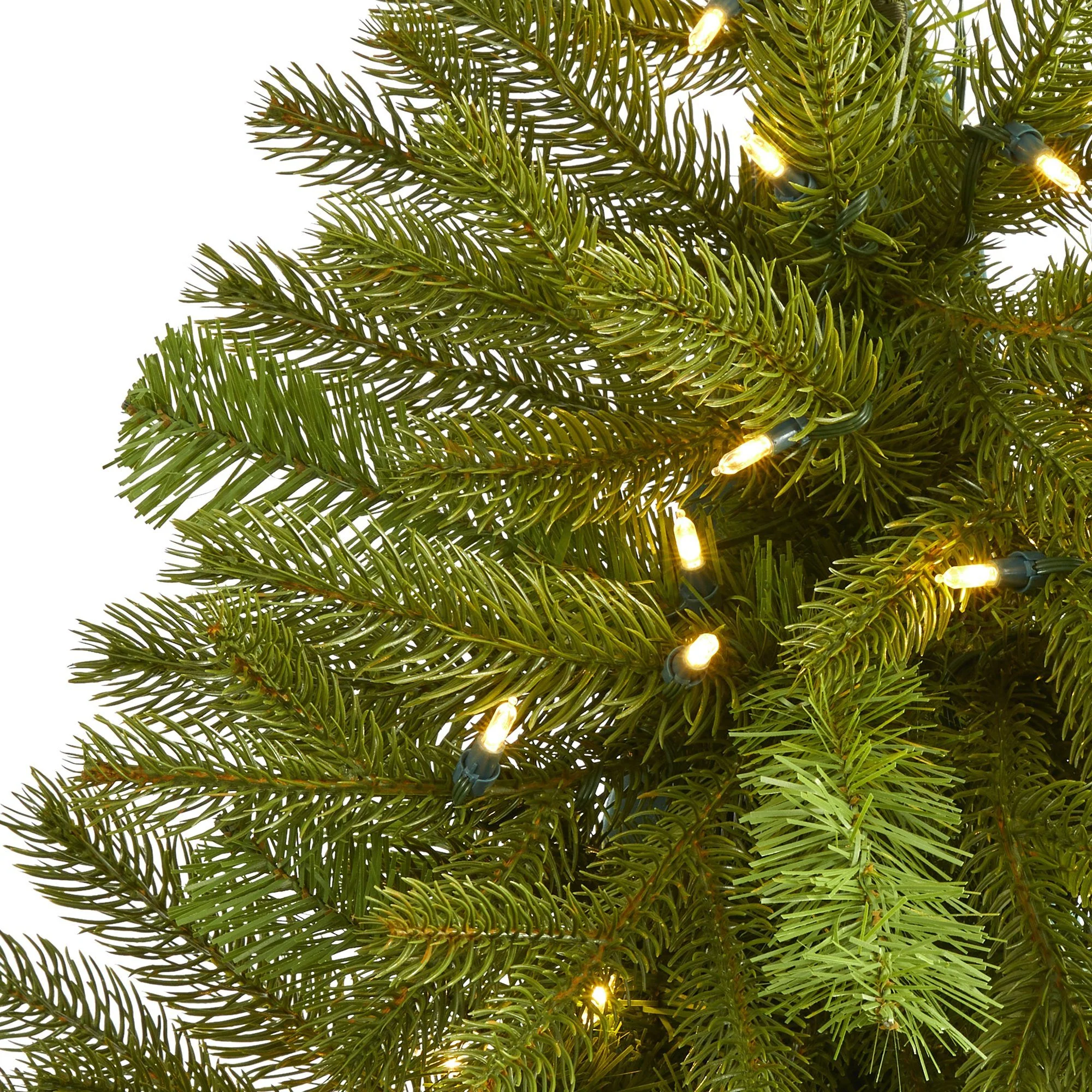 3' Cambridge Spruce Flat Back Artificial Christmas Tree with 50 Warm White (Multifunction) LED Lights and 113 Bendable Branches - Image 3