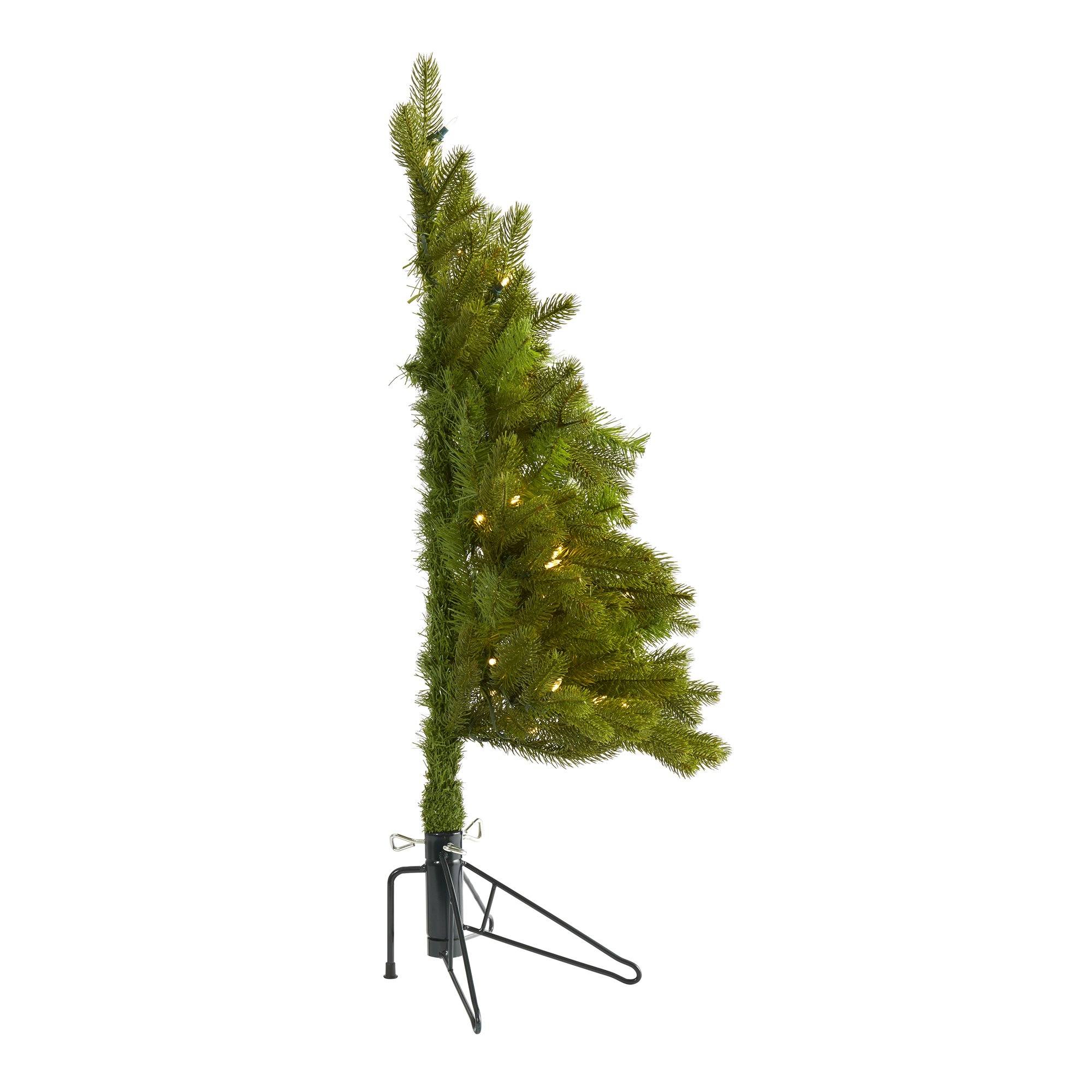 3' Cambridge Spruce Flat Back Artificial Christmas Tree with 50 Warm White (Multifunction) LED Lights and 113 Bendable Branches - Image 4
