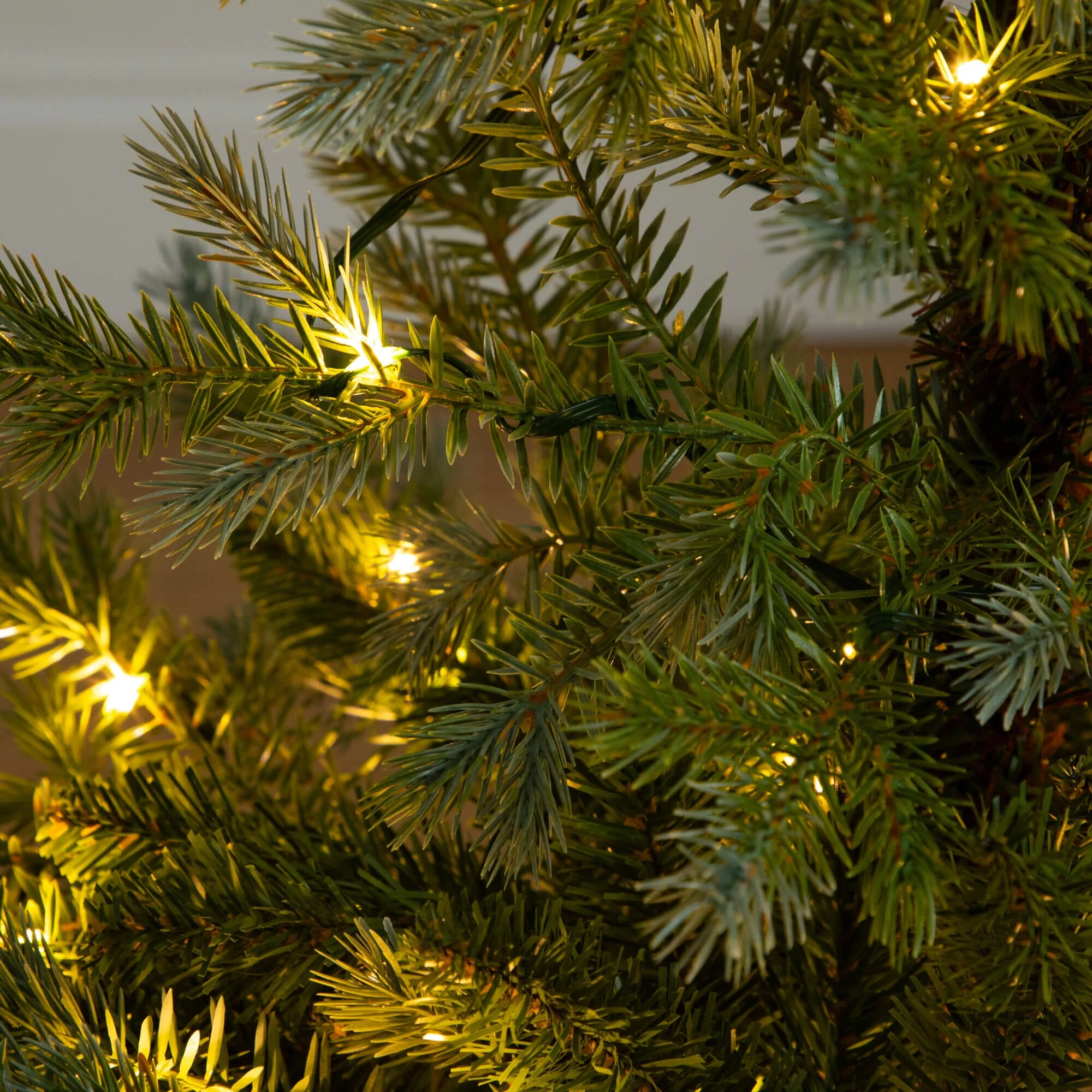 3' Pre-Lit Artificial Christmas Tree in Jute Wire Planter with 30 Warm White LED Lights - Image 2
