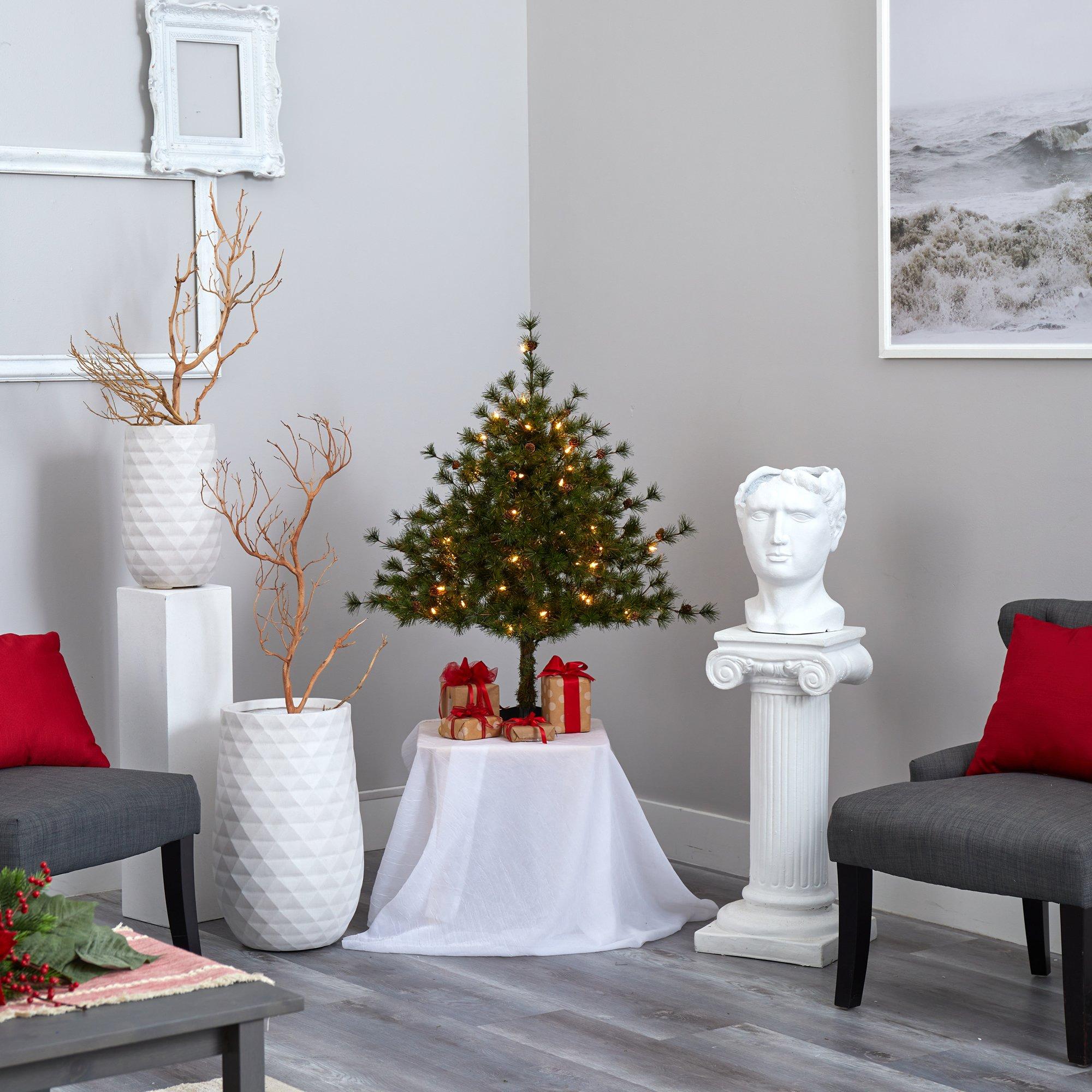3’ Colorado Mountain Pine Artificial Christmas Tree with 50 Lights. 171 Branches and Pine Cones - Image 3