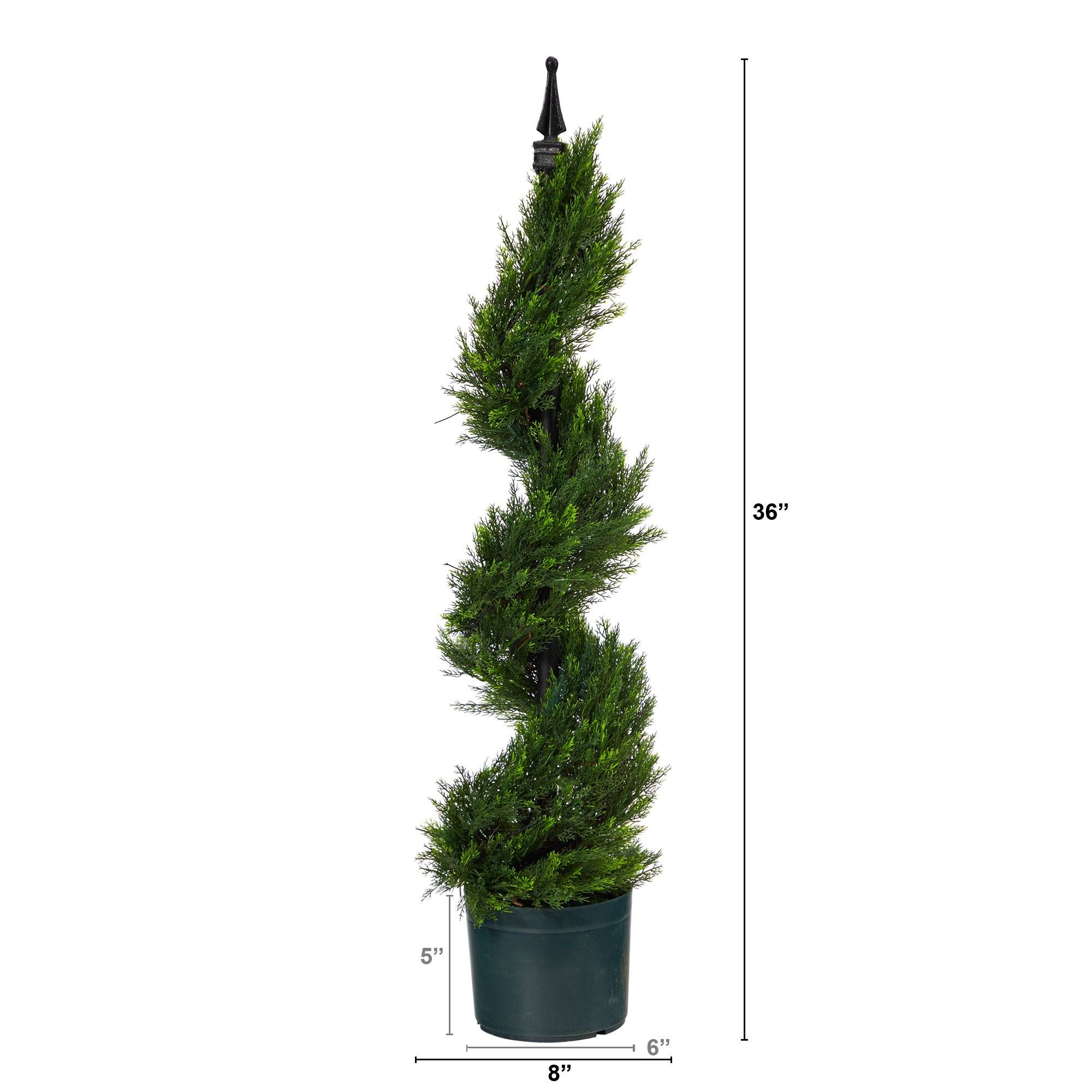 3' Cypress Spiral Topiary Artificial Tree - Image 2