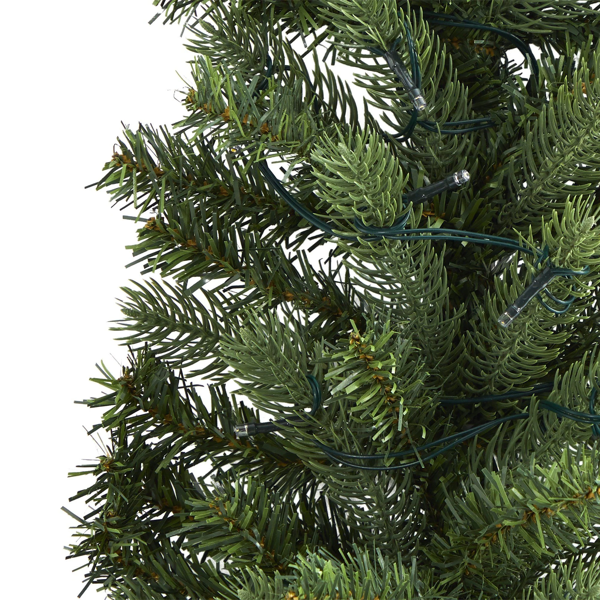 3' Flat Back Wall Hanging Artificial Christmas Tree with 35 Clear LED Lights - Image 5
