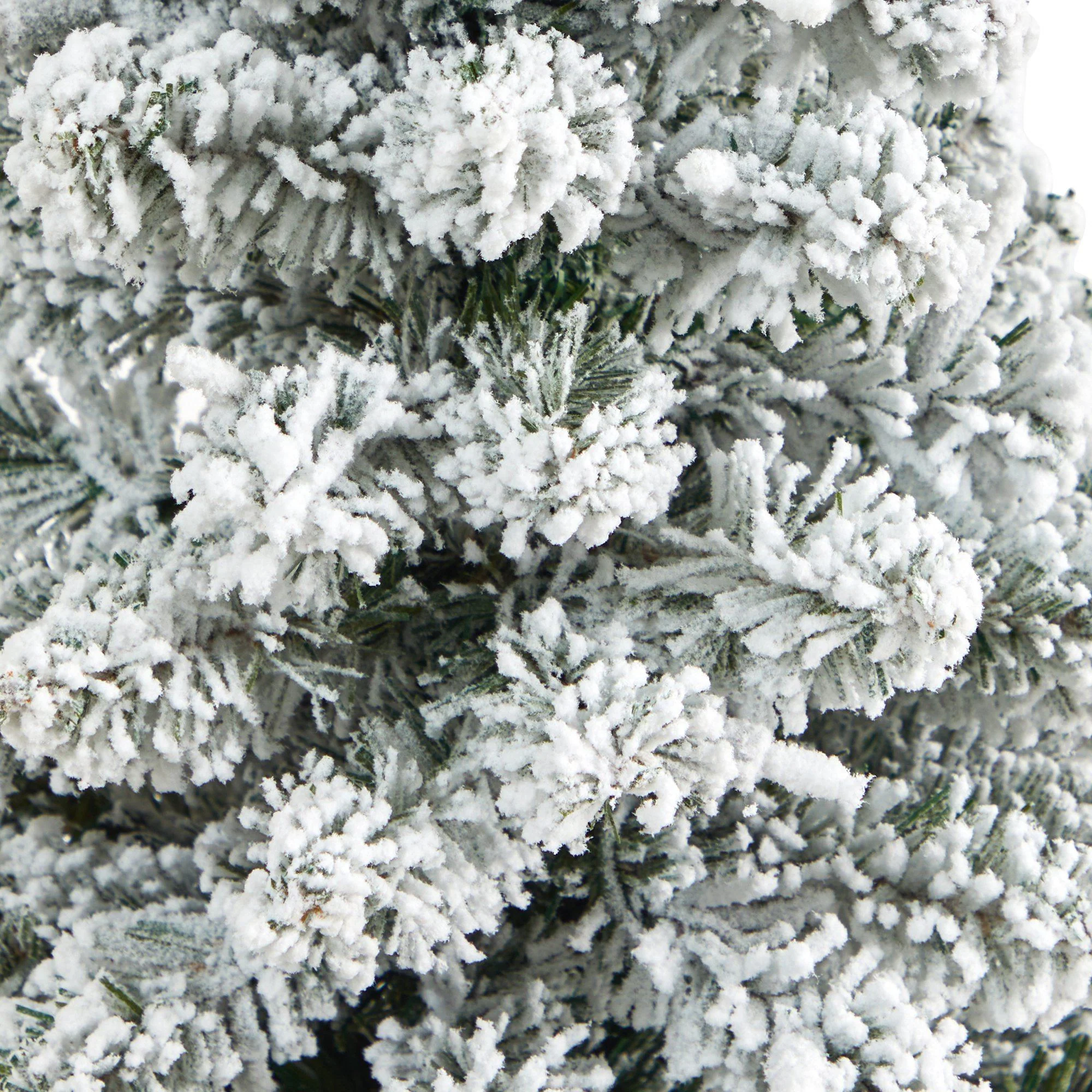 3’ Flocked Pencil Artificial Christmas Tree with 50 Clear Lights and 132 Bendable Branches in White Urn - Image 5