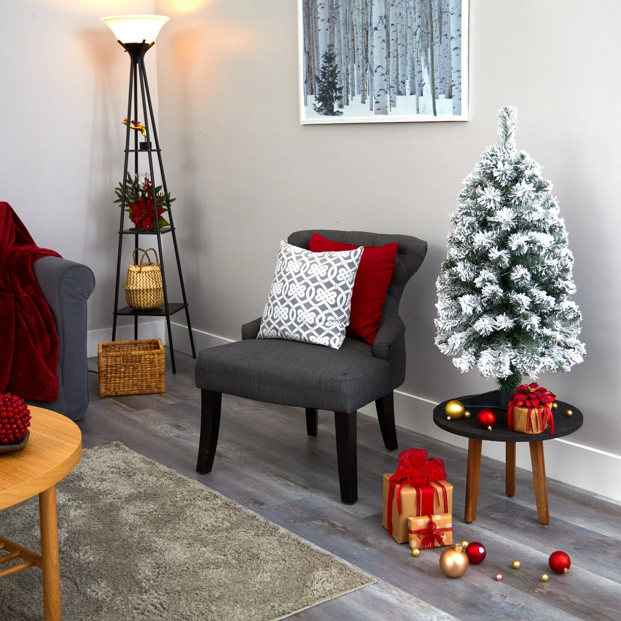 3' Flocked West Virginia Fir Artificial Christmas Tree - Image 6