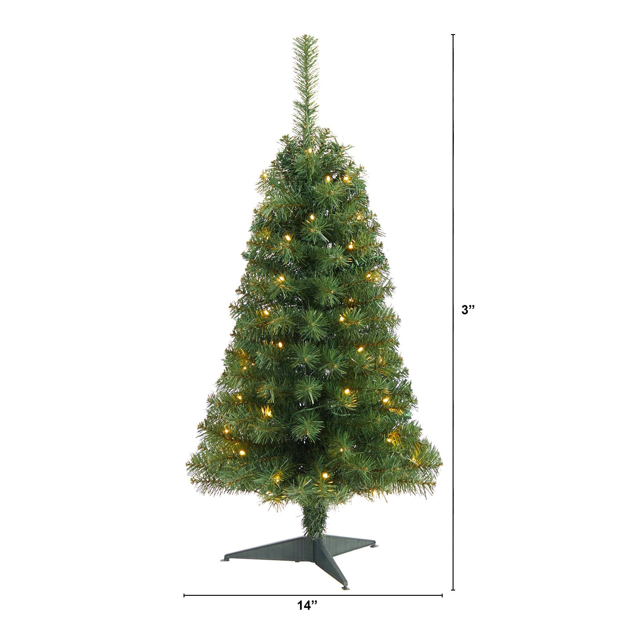 3’ Green Artificial Christmas Tree with 50 LED Lights and 118 Bendable Branches - Image 2