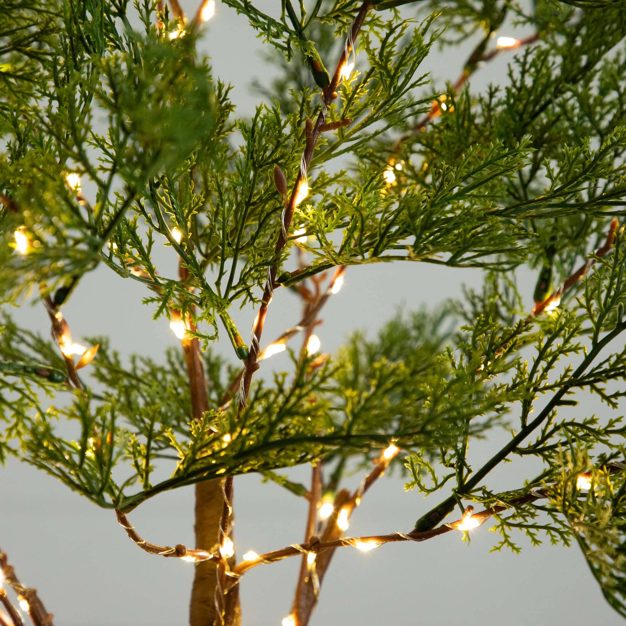 3’ Lighted Artificial Cypress Tree with 120 Warm White LED Lights - Image 2