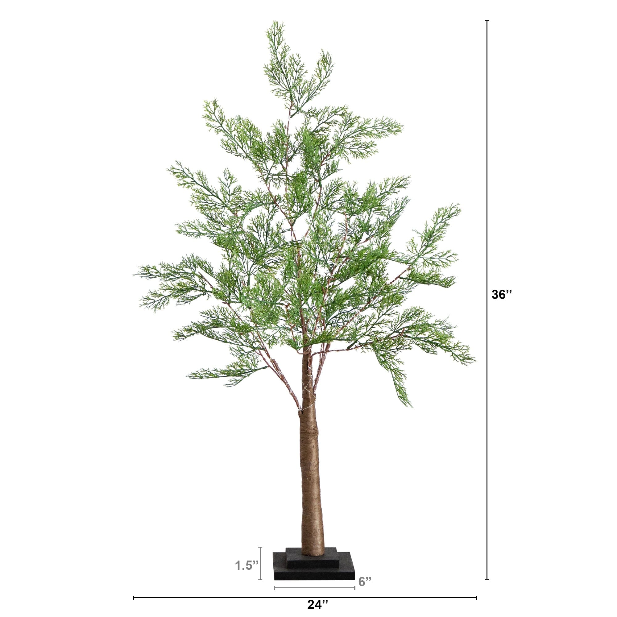 3’ Lighted Artificial Cypress Tree with 120 Warm White LED Lights - Image 8