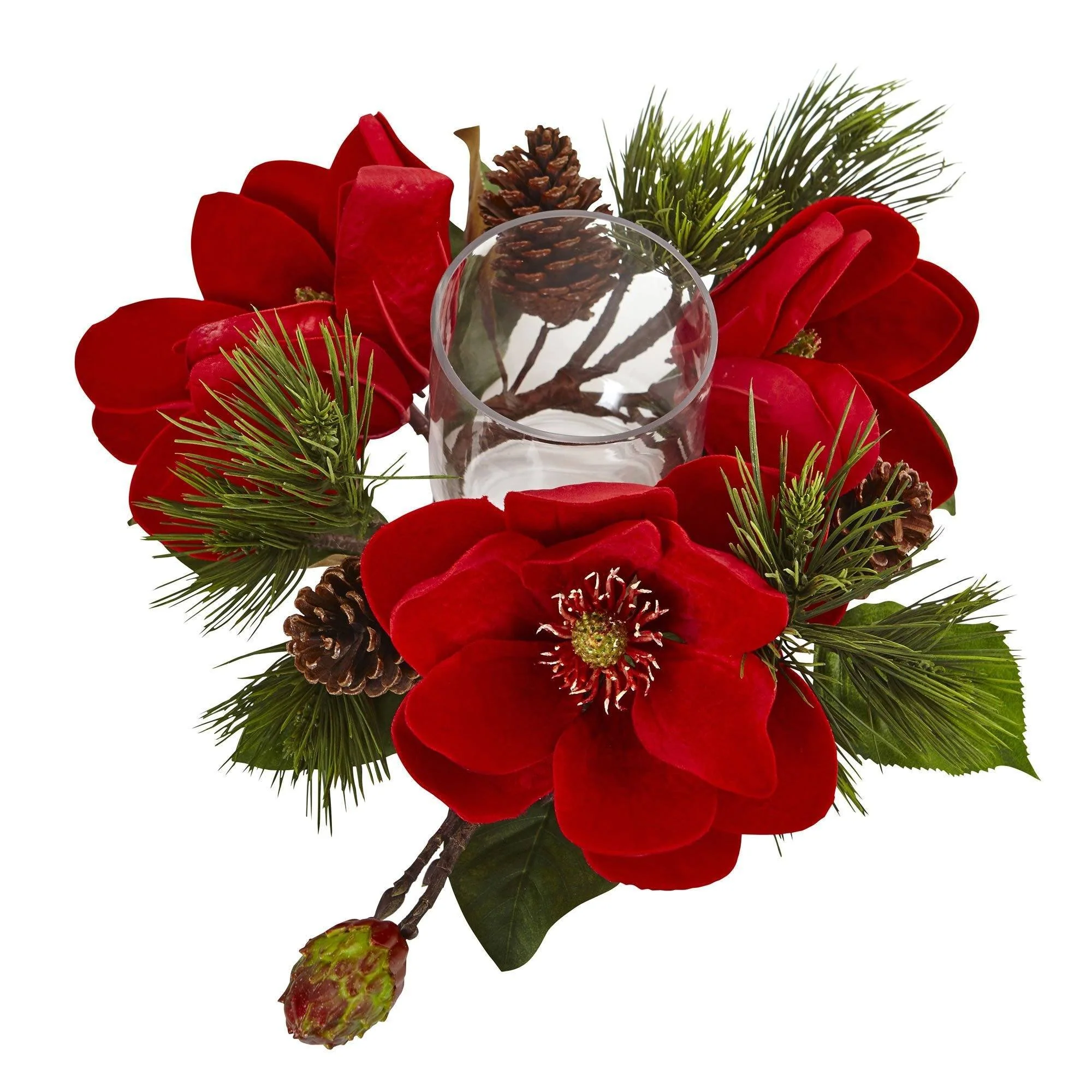 Red Magnolia & Pine Candelabrum - Image 3