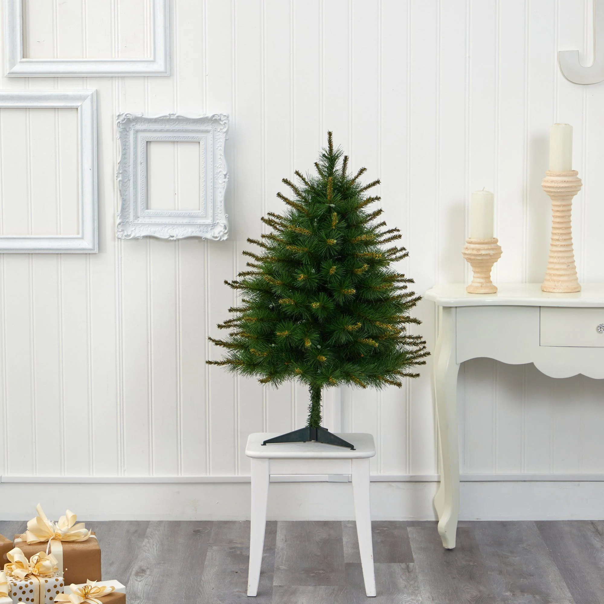 3’ New England Pine Artificial Christmas Tree with 50 Clear Lights and 117 Bendable Branches - Image 5