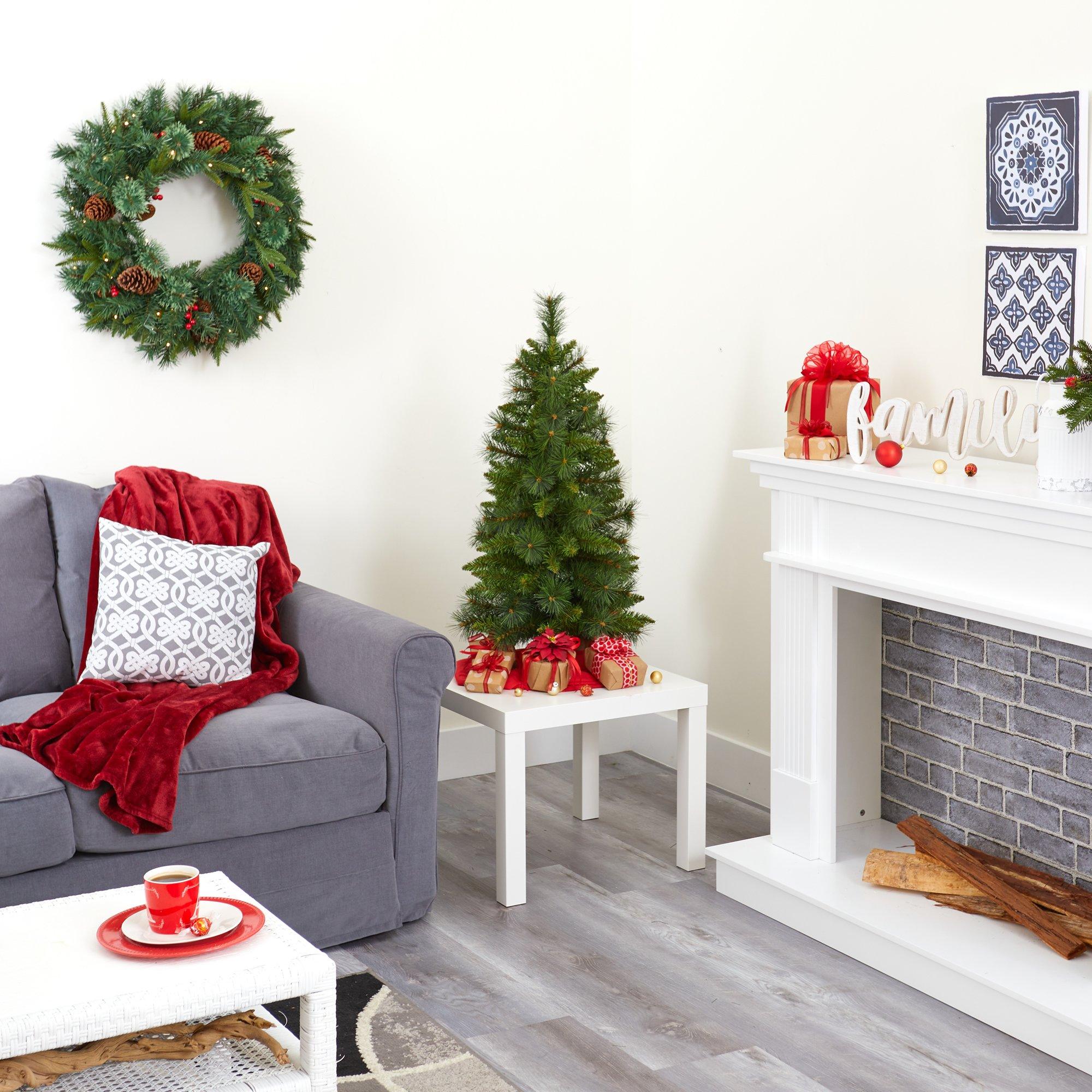 3’ New Haven Pine Artificial Christmas Tree with 50 Warm White LED Lights and 93 Bendable Branches - Image 10