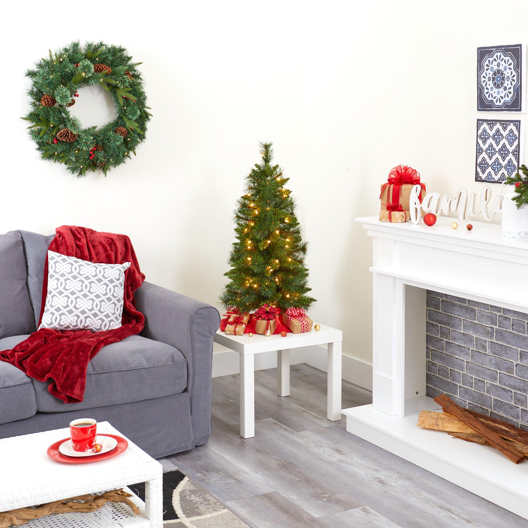3’ New Haven Pine Artificial Christmas Tree with 50 Warm White LED Lights and 93 Bendable Branches - Image 9
