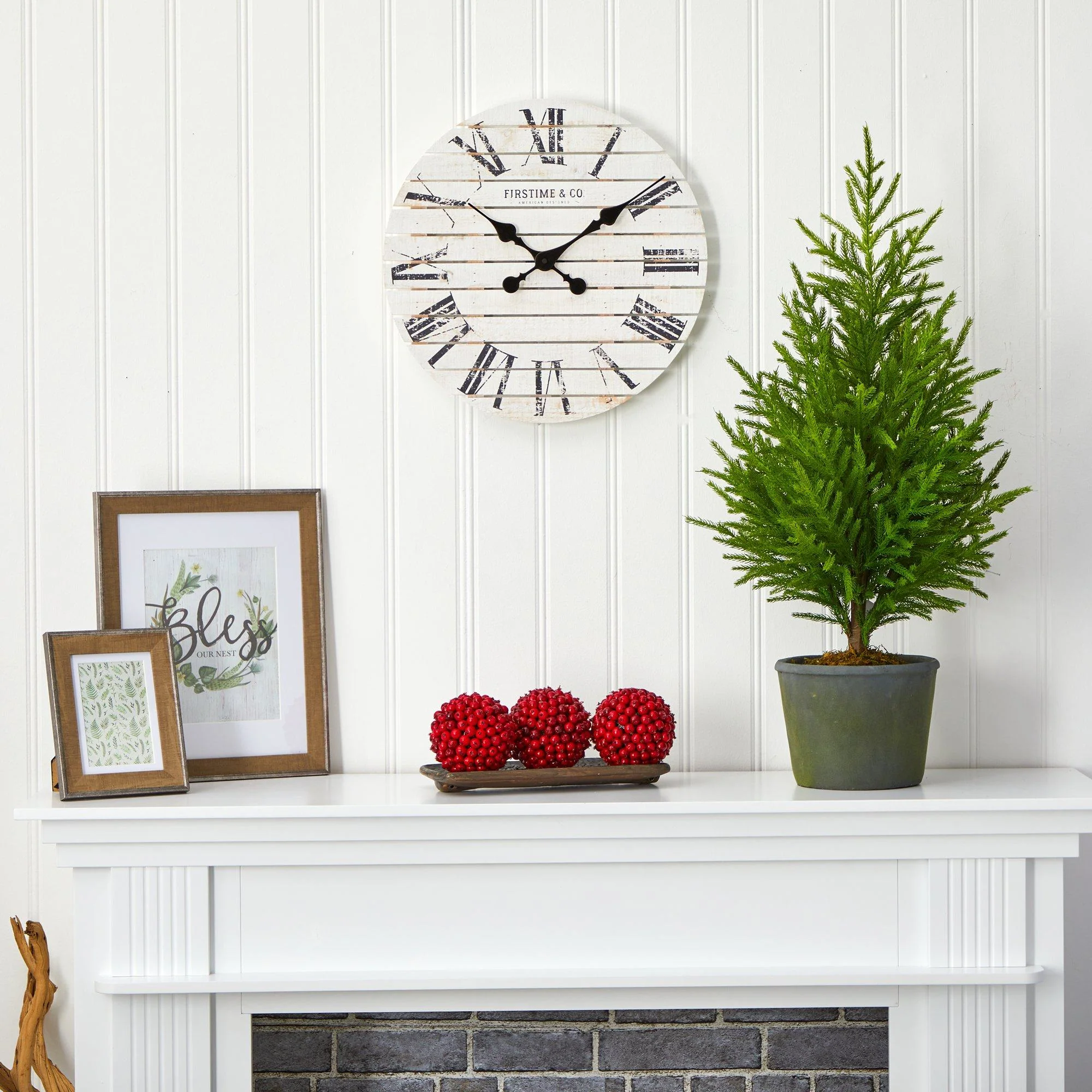3’ Norfolk Island Pine “Natural Look” Artificial Christmas Tree in Decorative Planter - Image 5