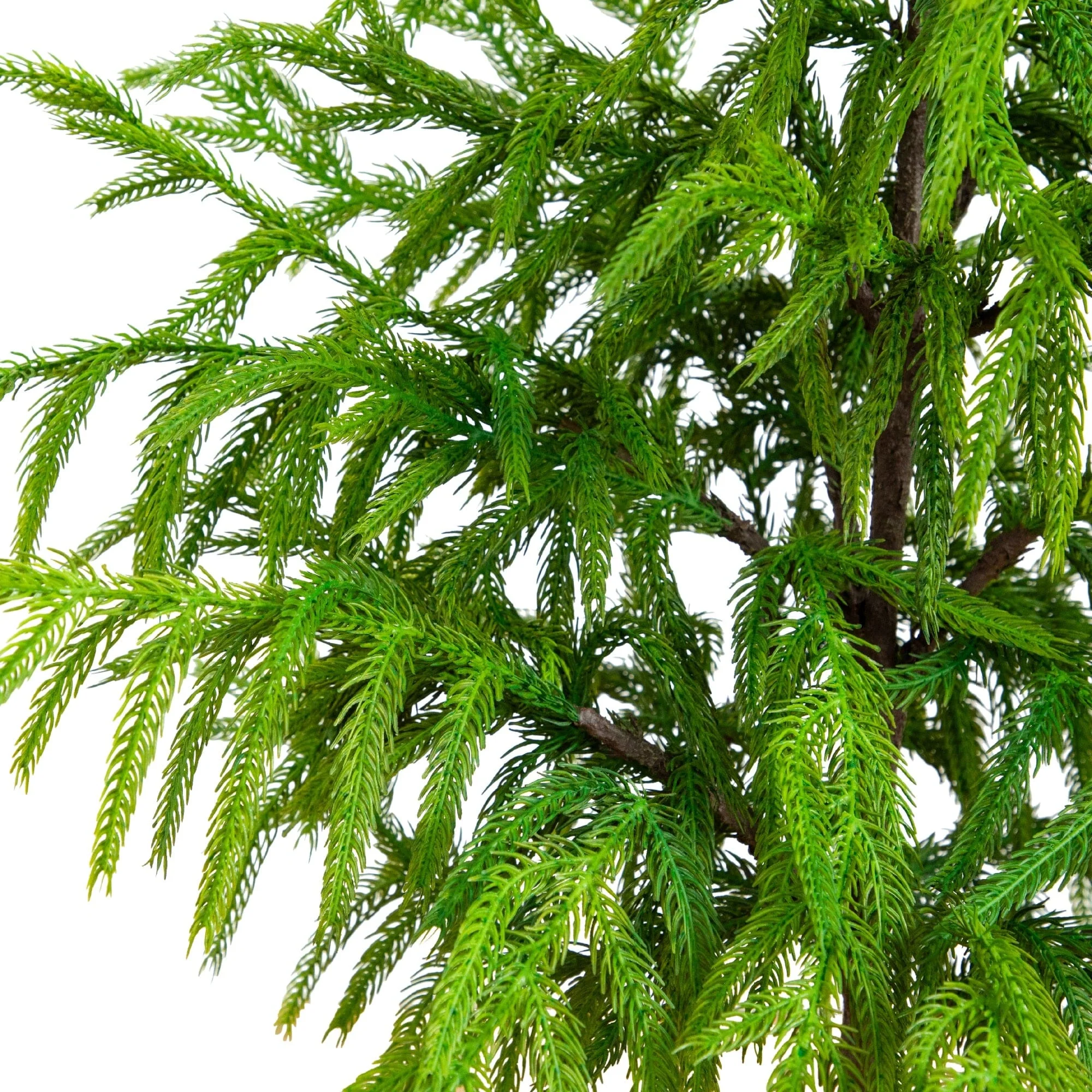 3' Artificial Real Touch Norfolk Island Pine in Metal Tin Planter with Natural Look - Image 2