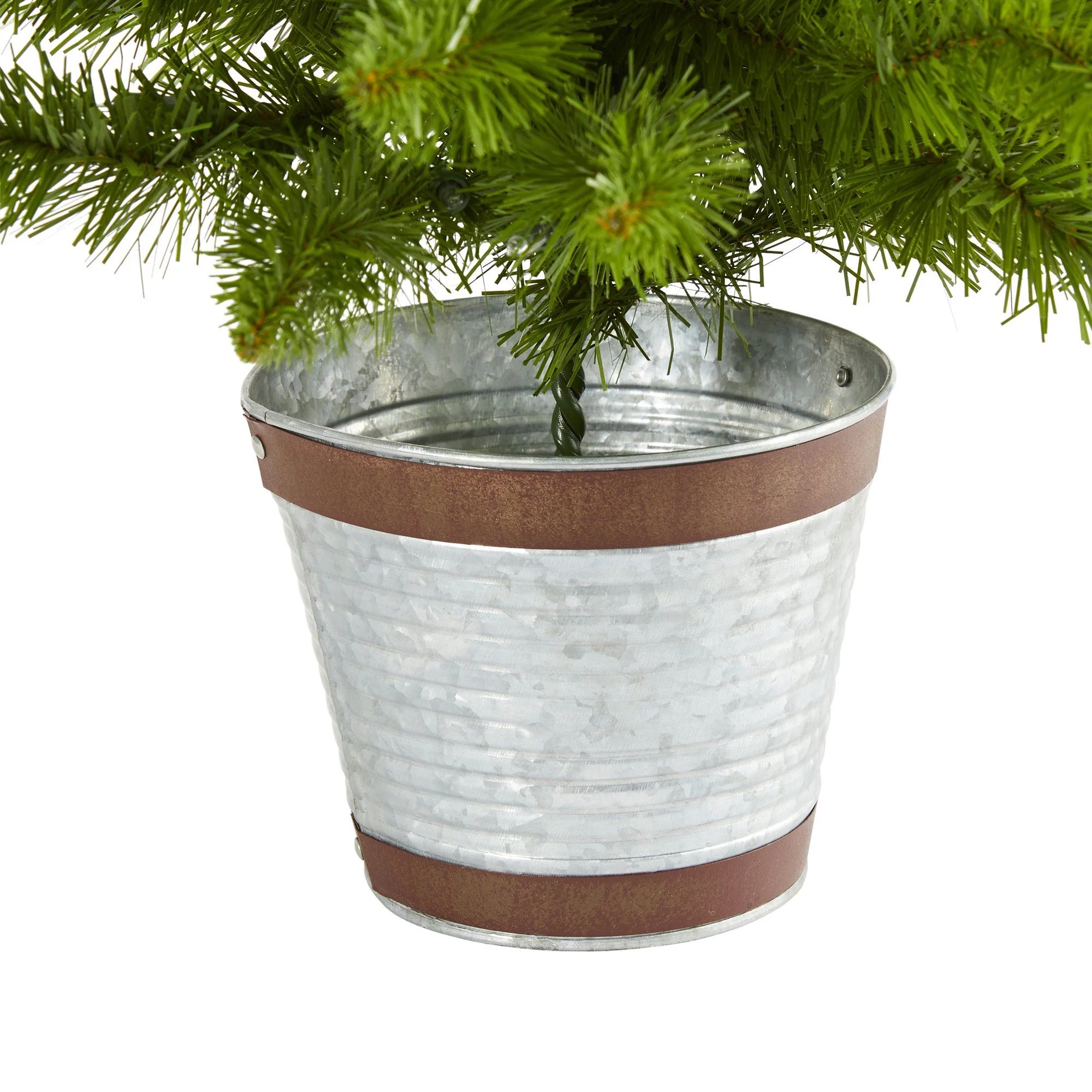 3’ Providence Pine Artificial Christmas Tree in Metal Pot with 50 Warm White Lights and 114 Bendable Branches - Image 6