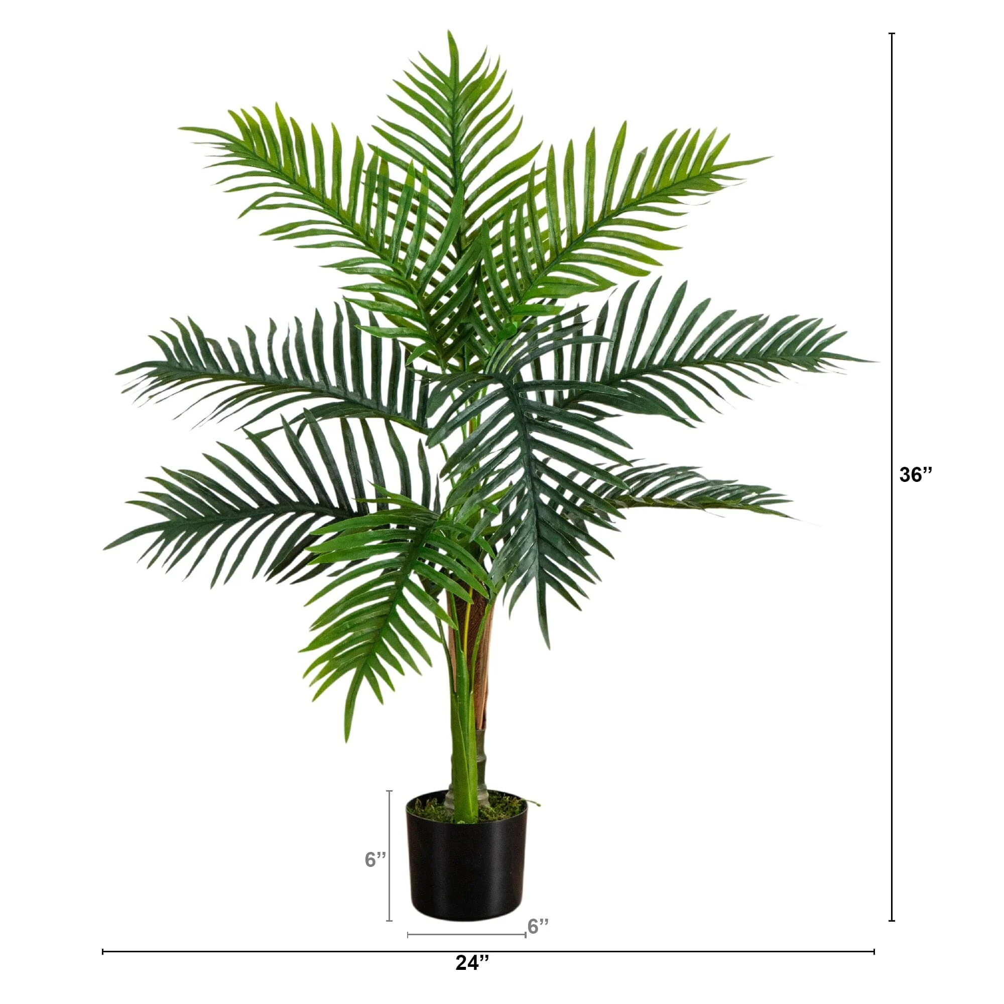 3' UV Resistant Artificial Double Robellini Palm Tree (Indoor/Outdoor) - Image 6