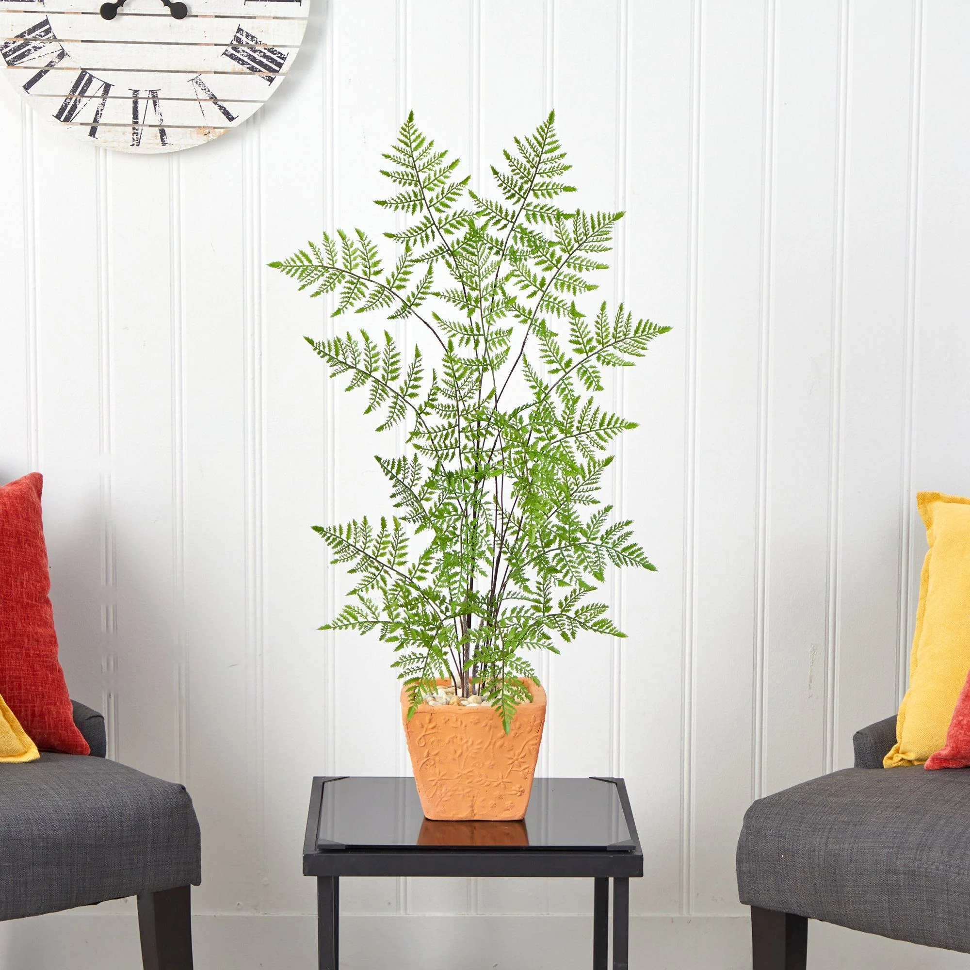3’ Ruffle Fern Artificial Tree in Terra-Cotta Planter - Image 3