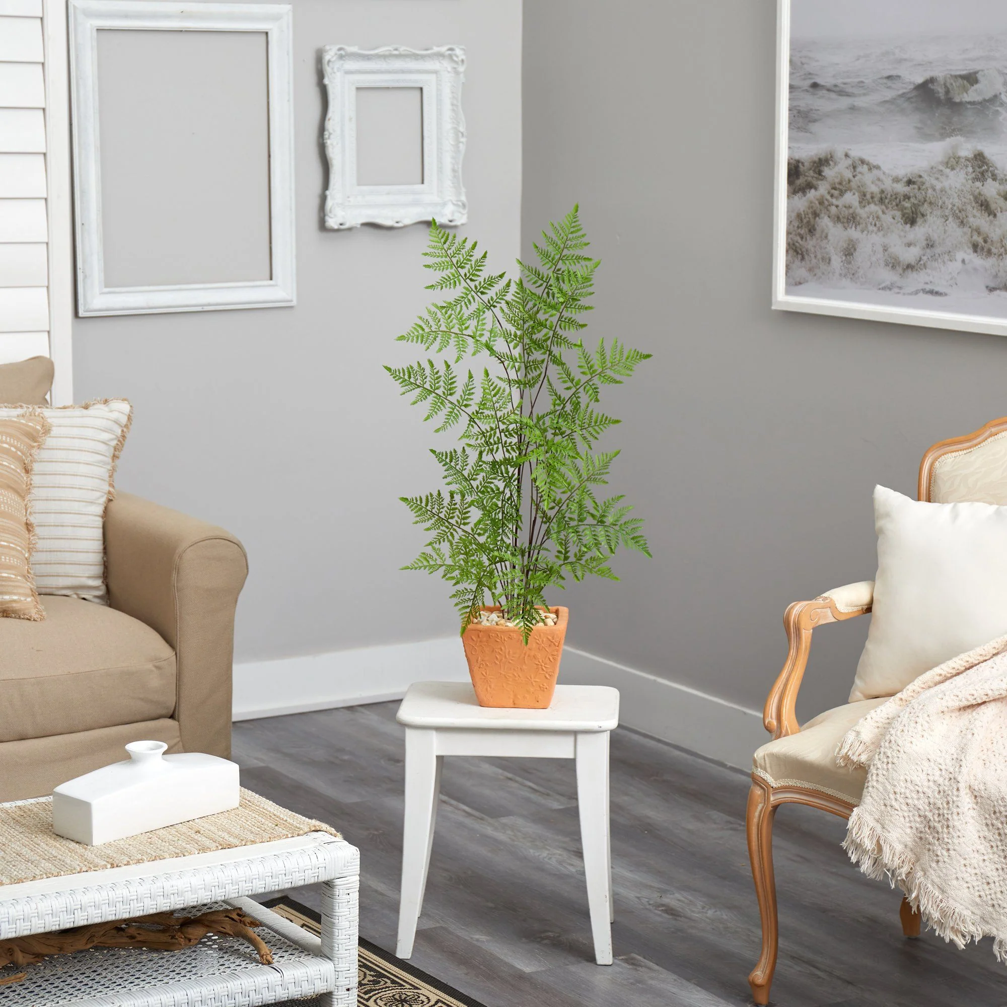 3’ Ruffle Fern Artificial Tree in Terra-Cotta Planter - Image 4
