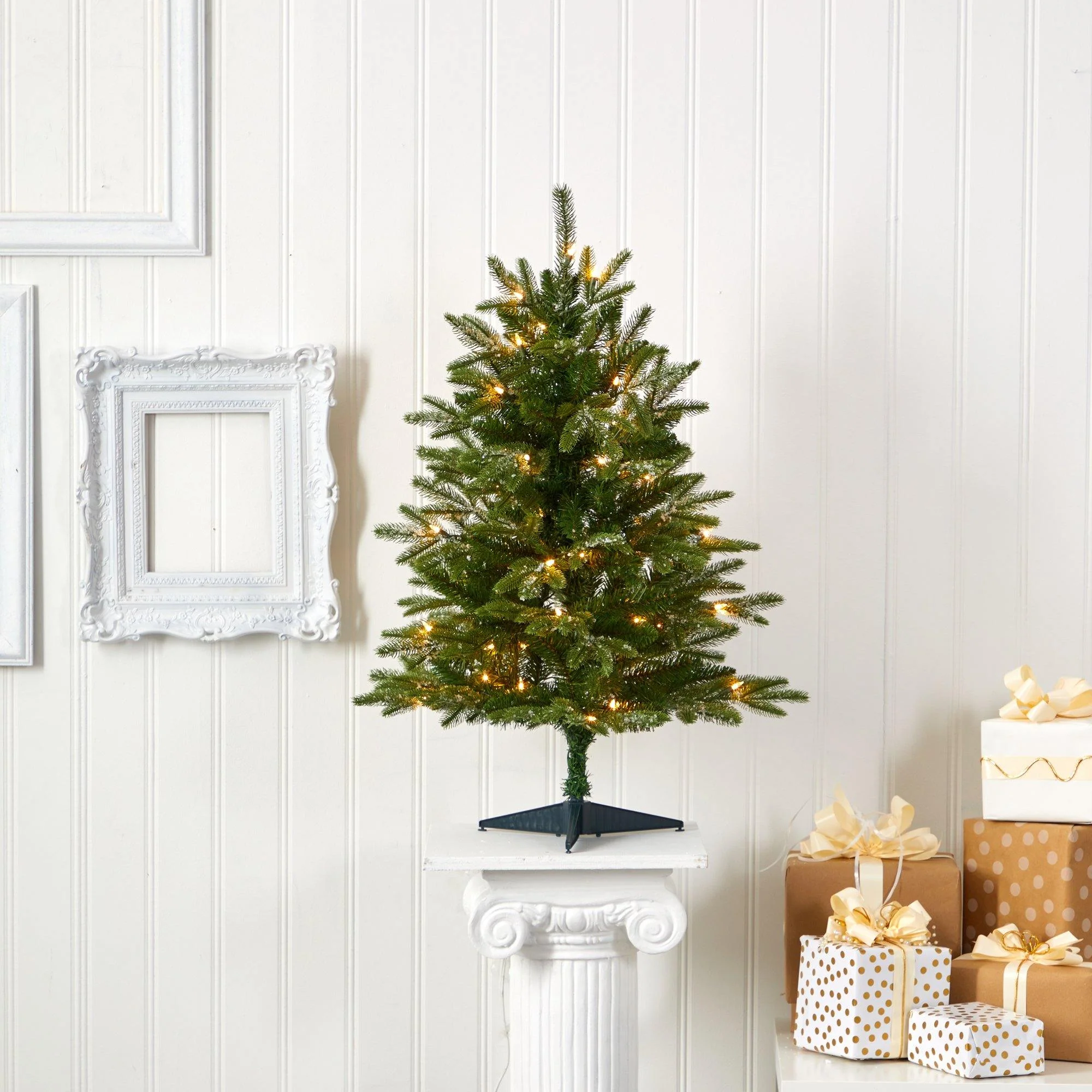 3’ Snowed Grand Teton Fir Artificial Christmas Tree with 50 Clear Lights and 111 Bendable Branches - Image 5