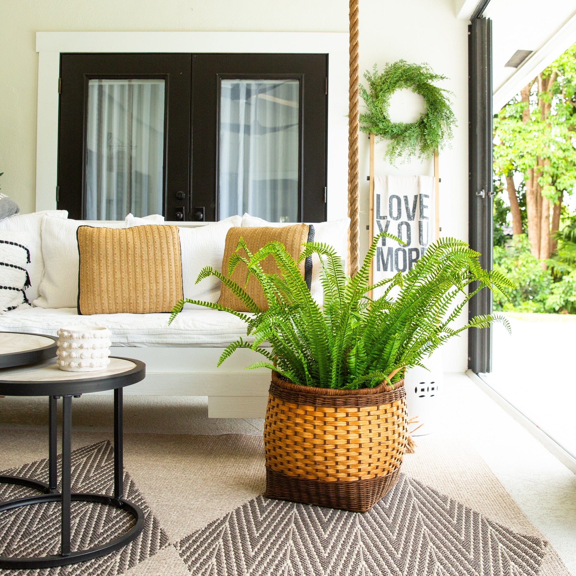 3-ft UV Resistant Artificial Real Touch Boston Fern Plant (Indoor/Outdoor) - Image 3