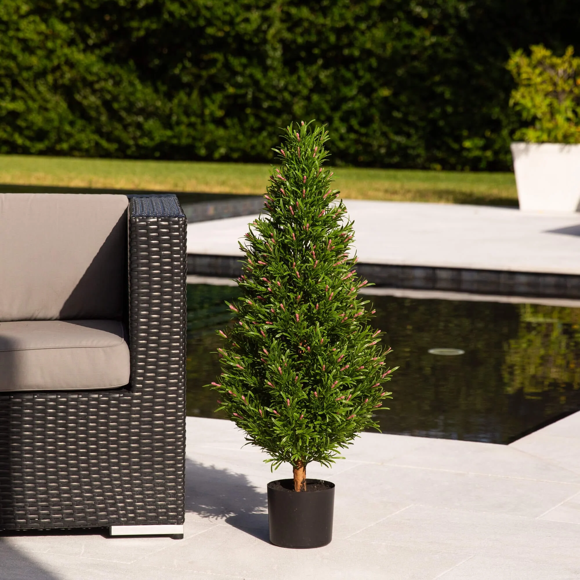 3' UV Resistant Artificial Rosemary Cone Topiary Tree (Indoor/Outdoor) - Image 3