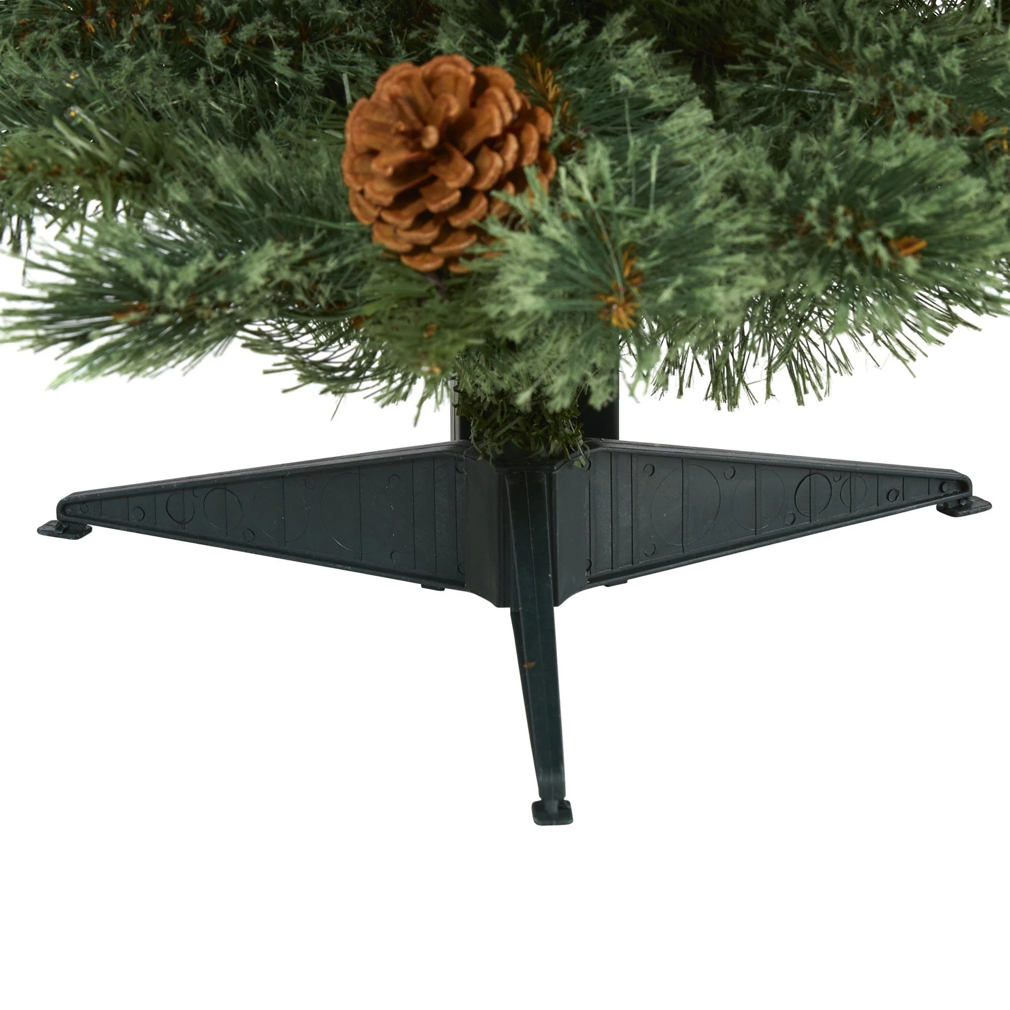 3’ White Mountain Pine Artificial Christmas Tree with 50 Clear LED Lights and Pine Cones - Image 7