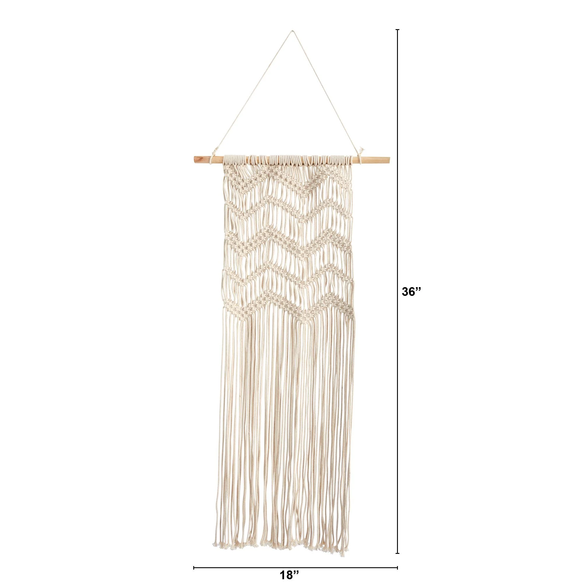 3’ x 1.5’ Boho Woven Macrame Wall Hanging Decor - Image 2