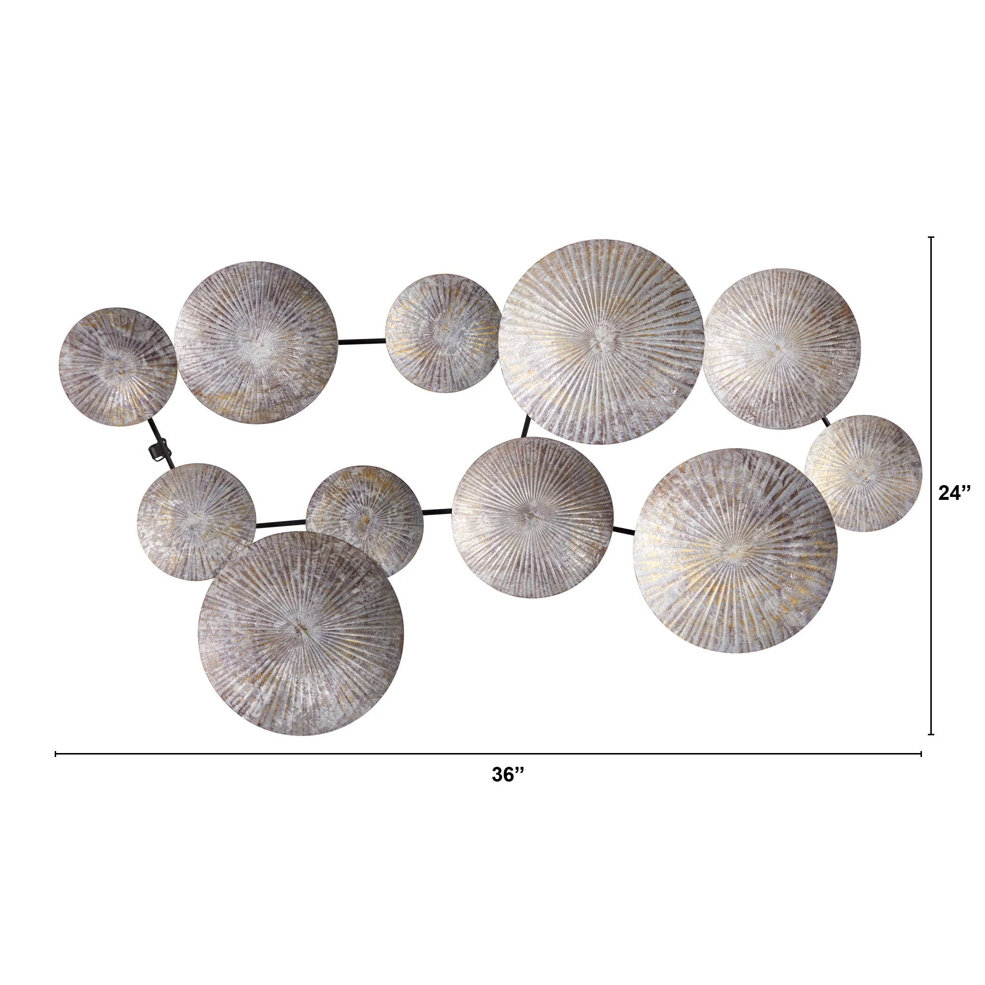 3’ x 2’ Galvanized Textured Plates Antique Wall Art - Image 2