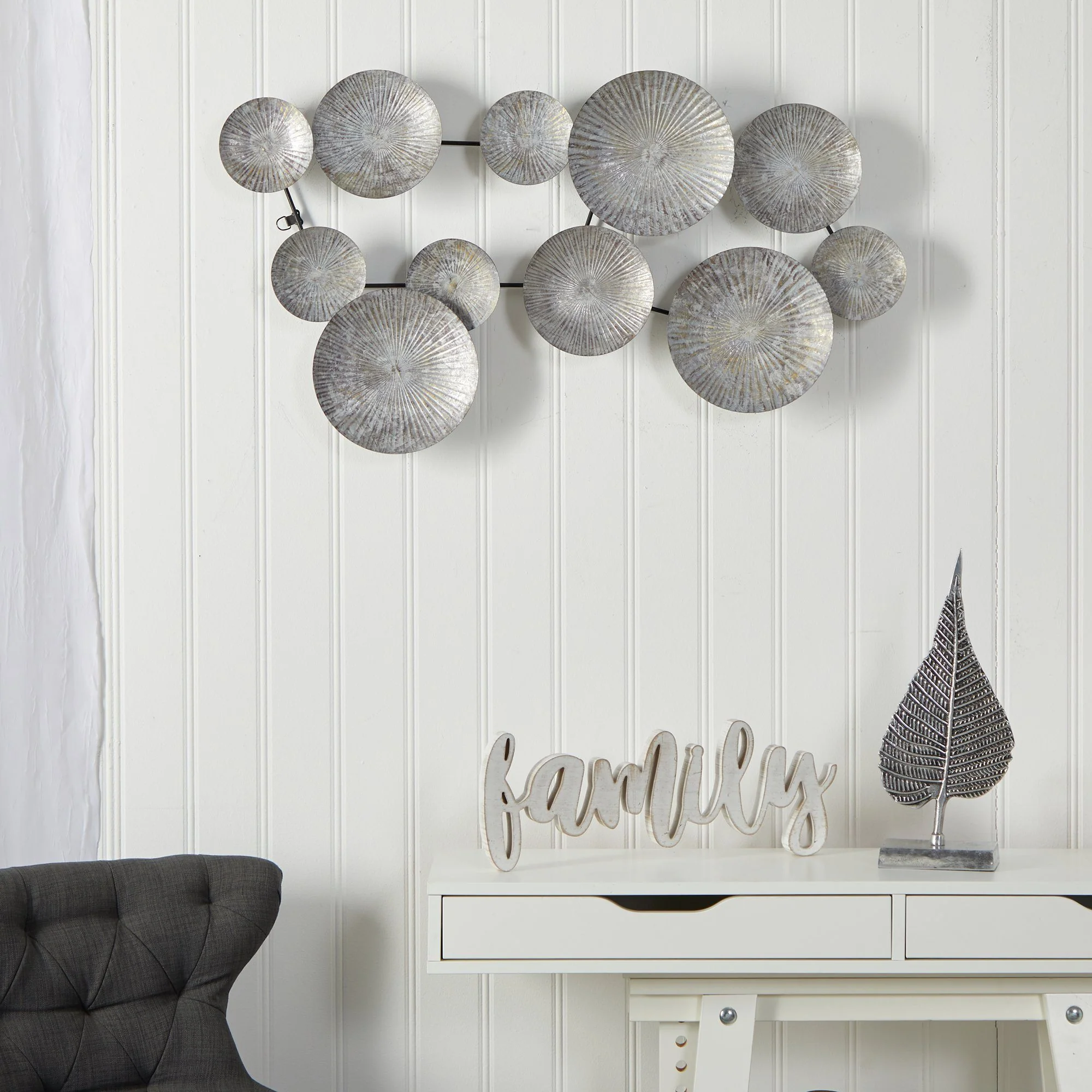 3’ x 2’ Galvanized Textured Plates Antique Wall Art - Image 3