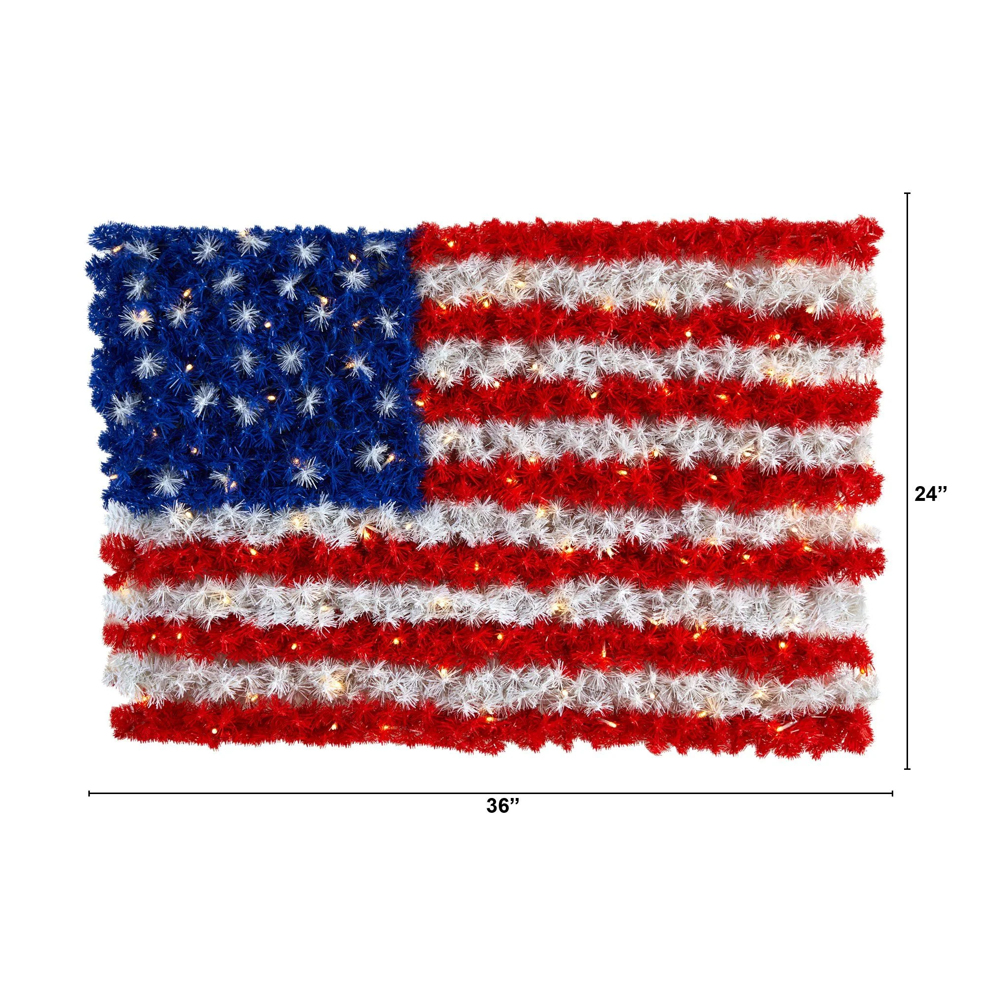 3’ x 2’ Red, White, and Blue “American Flag” Wall Panel with 100 Warm LED Lights (Indoor/Outdoor) - Image 2
