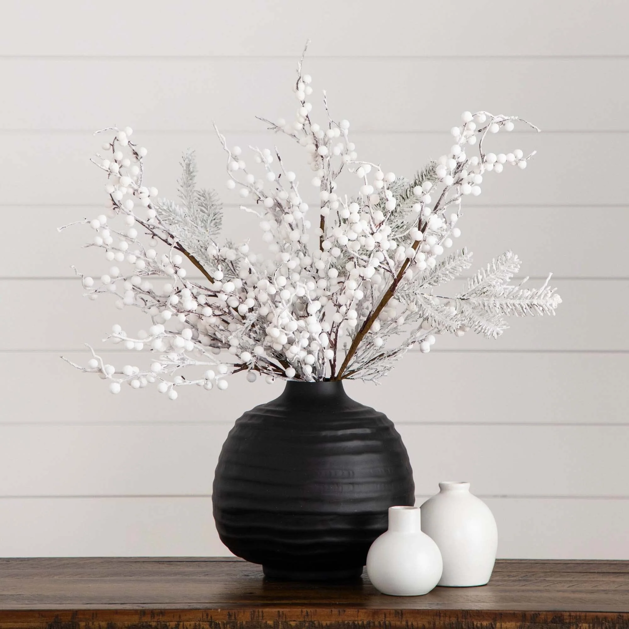 30" Artificial Flocked Berry Stems - Set of 3 - Image 5