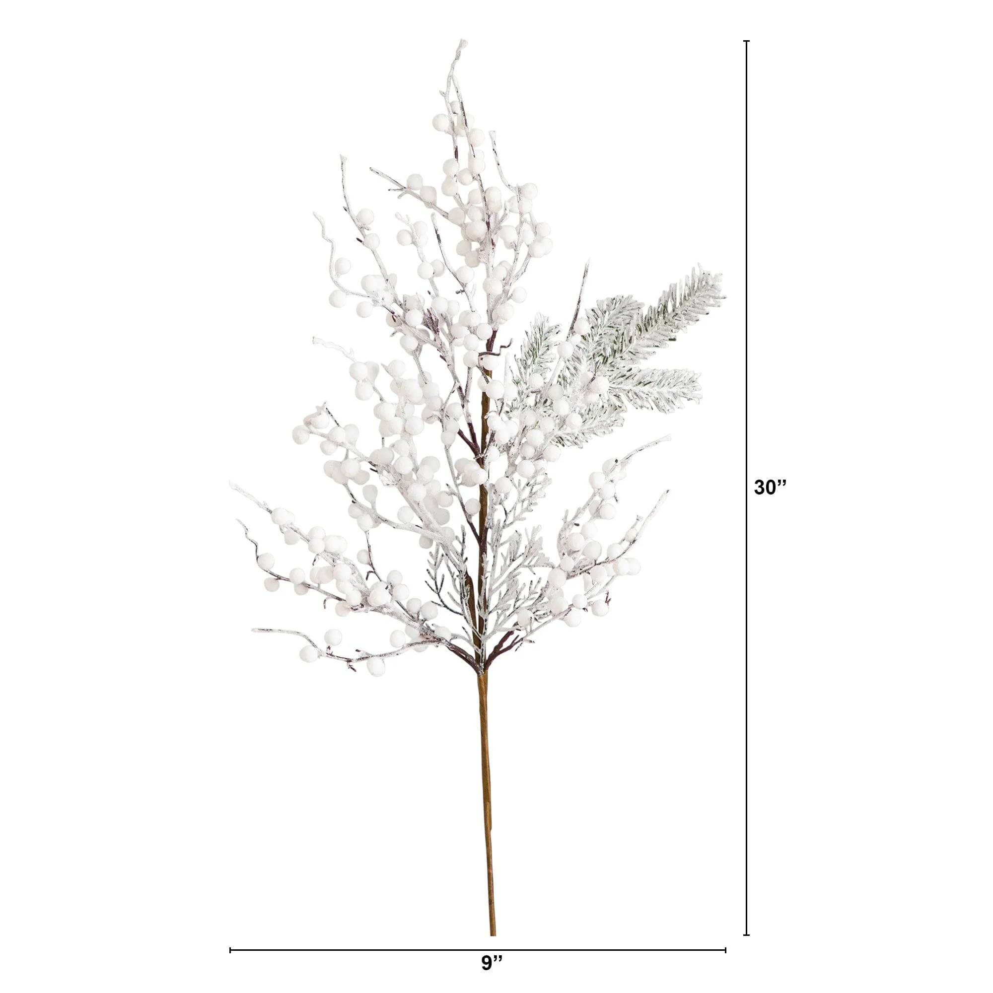 30" Artificial Flocked Berry Stems - Set of 3 - Image 6
