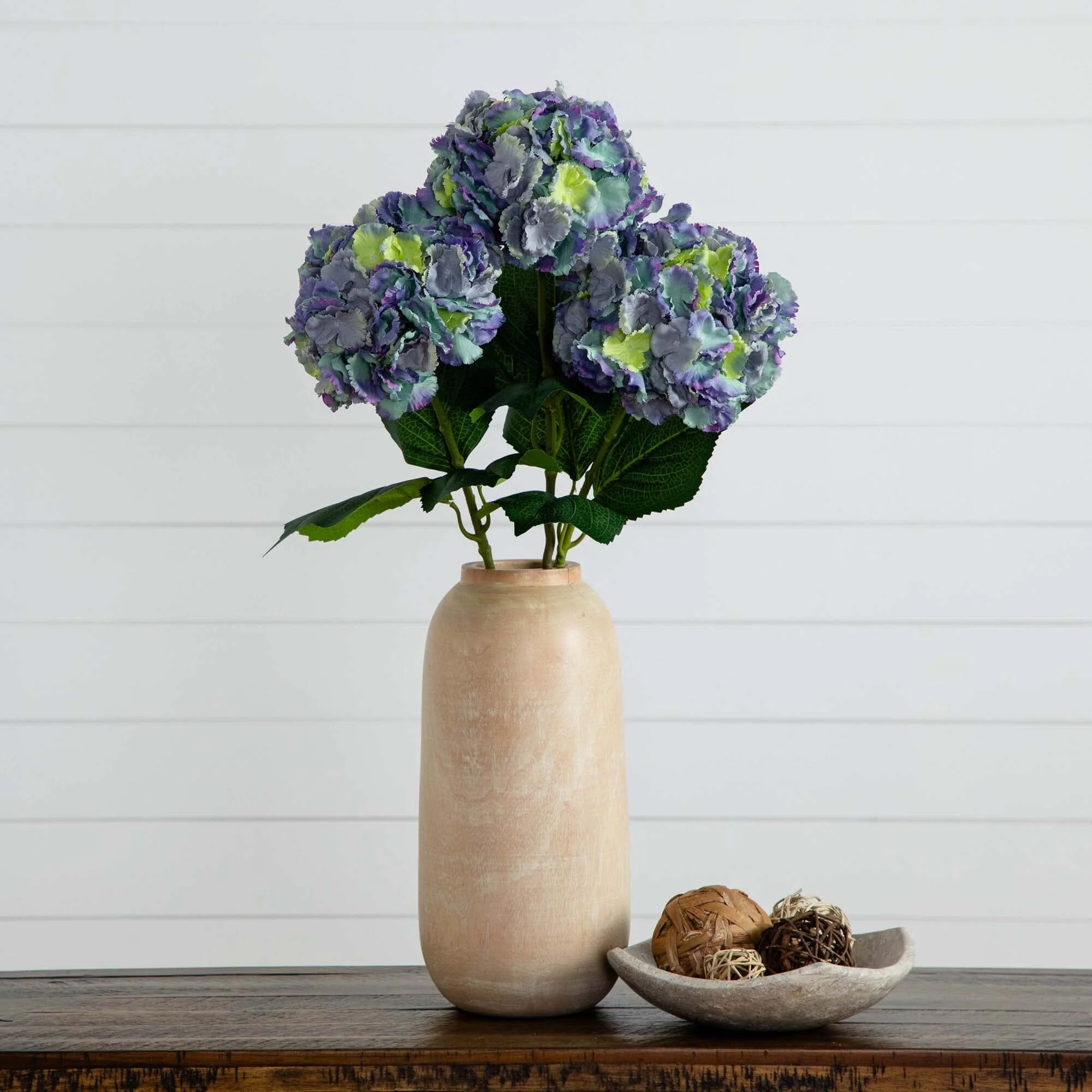 30" Artificial Hydrangea Flower Stems- Set of 3 - Image 10