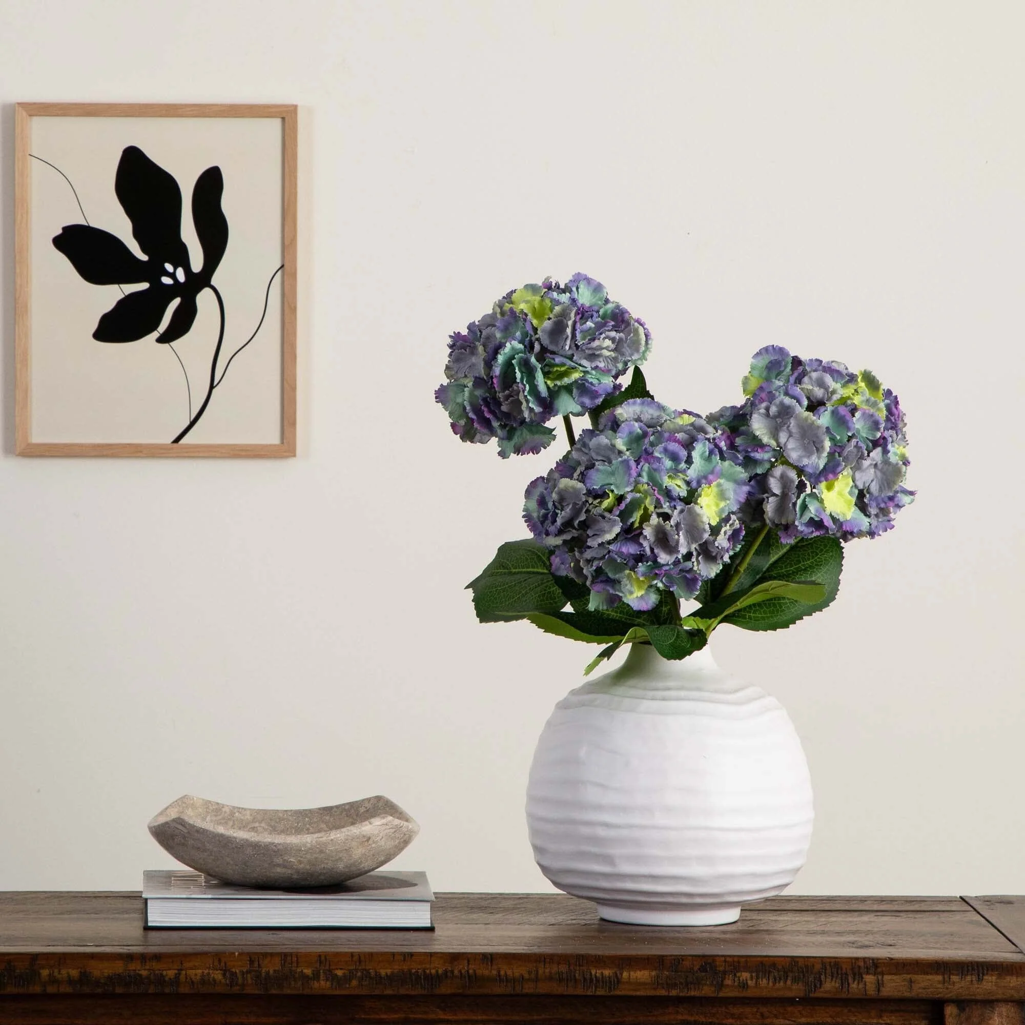 30" Artificial Hydrangea Flower Stems- Set of 3 - Image 11