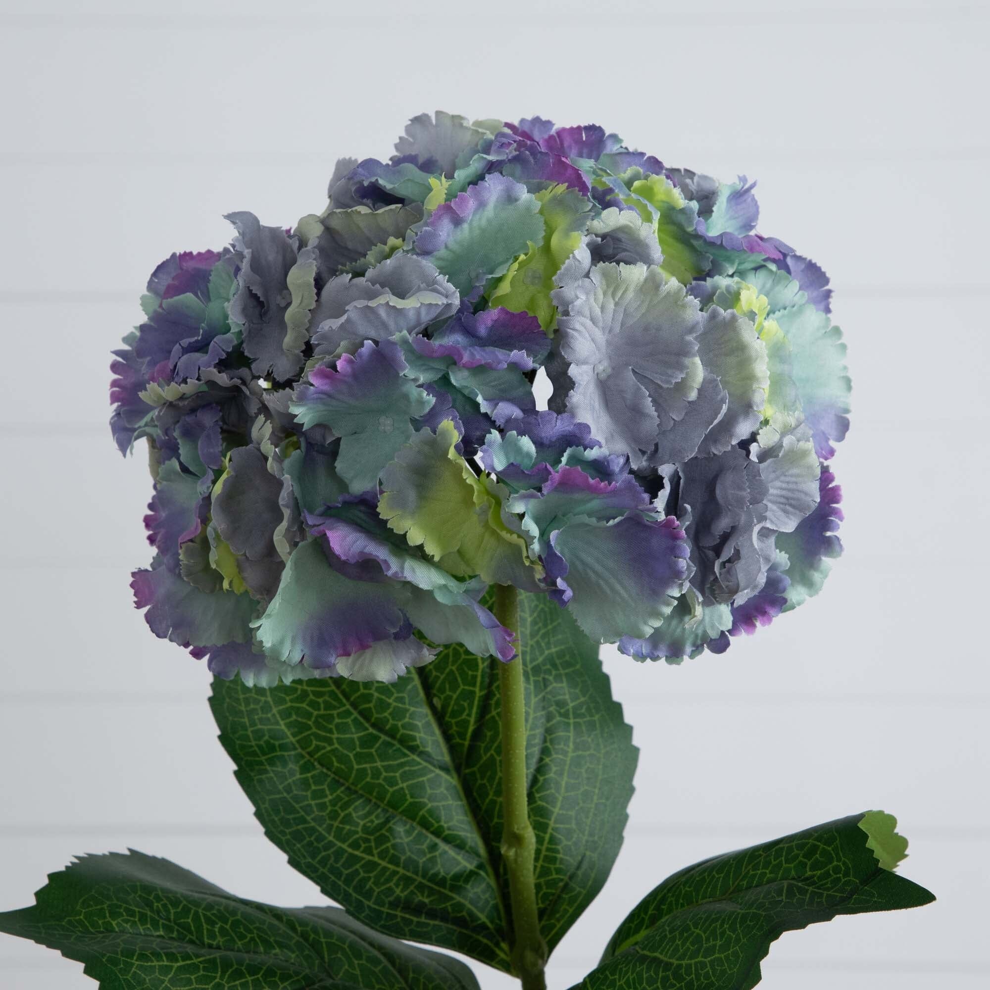 30" Artificial Hydrangea Flower Stems- Set of 3 - Image 8