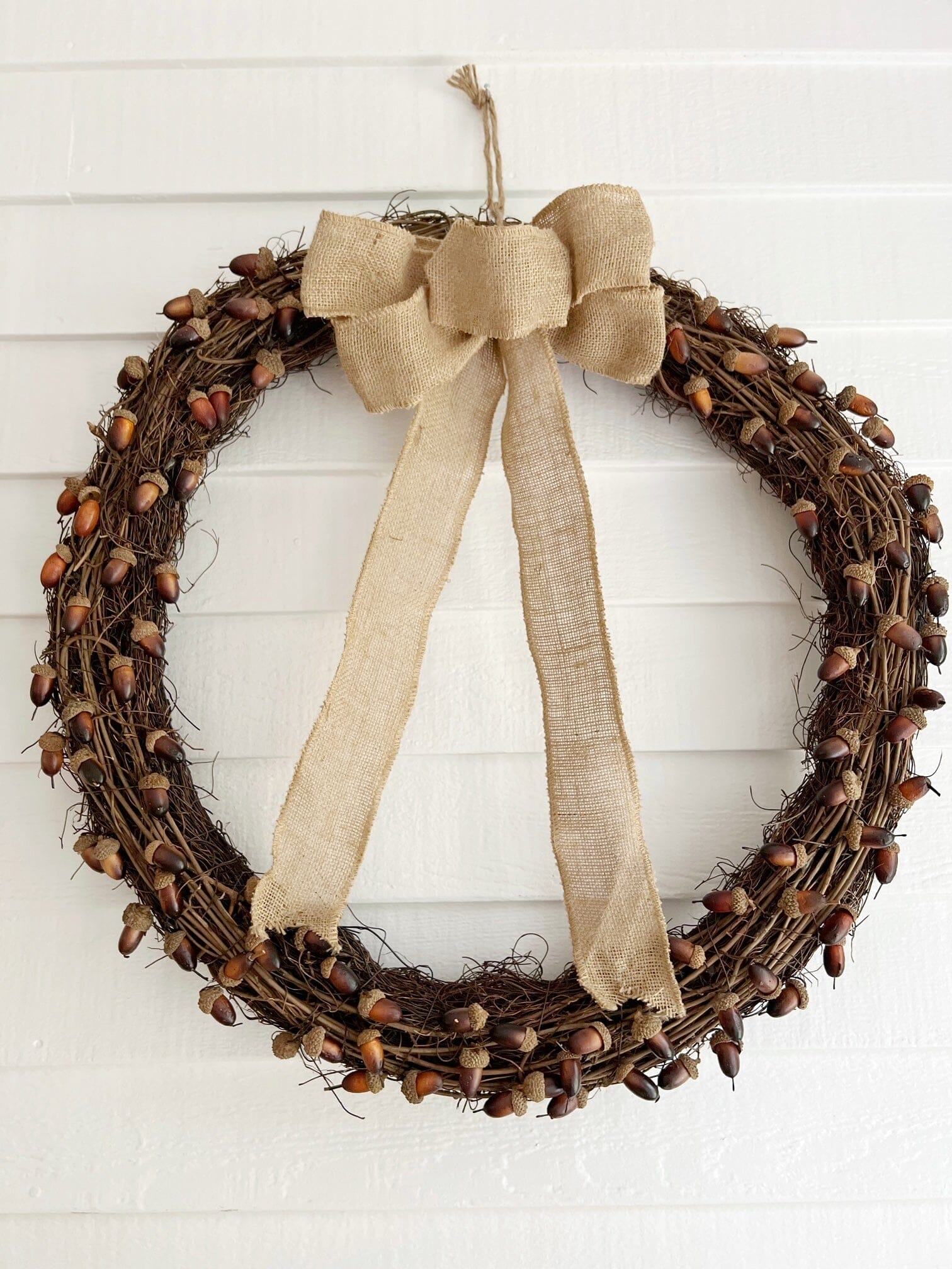 30” Fall Acorn and Decorative Bow Autumn Wreath - Image 6