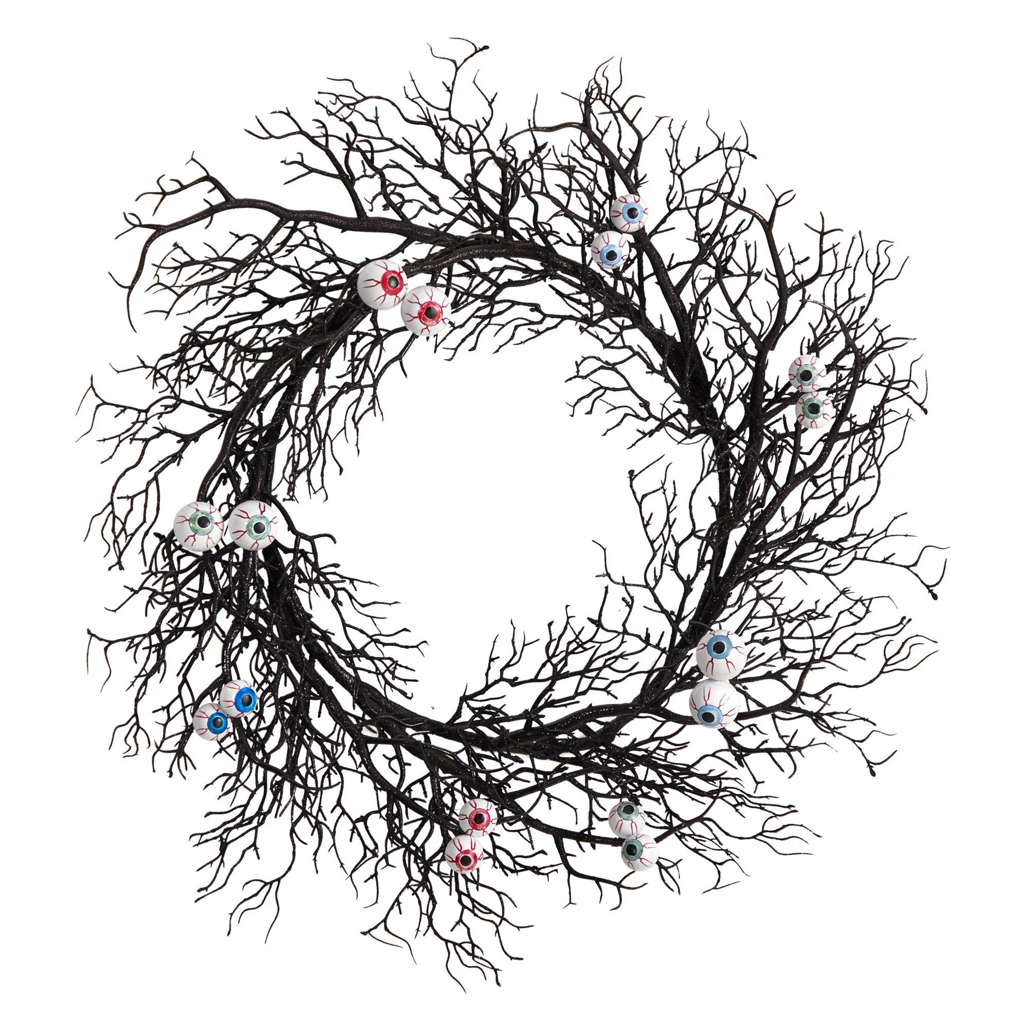 30" Halloween Gazing Eyeballs Twig Wreath - Image 6